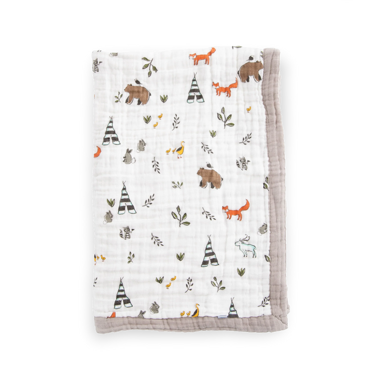 Cotton Muslin Baby Quilt - Forest Friends – Little Unicorn USA