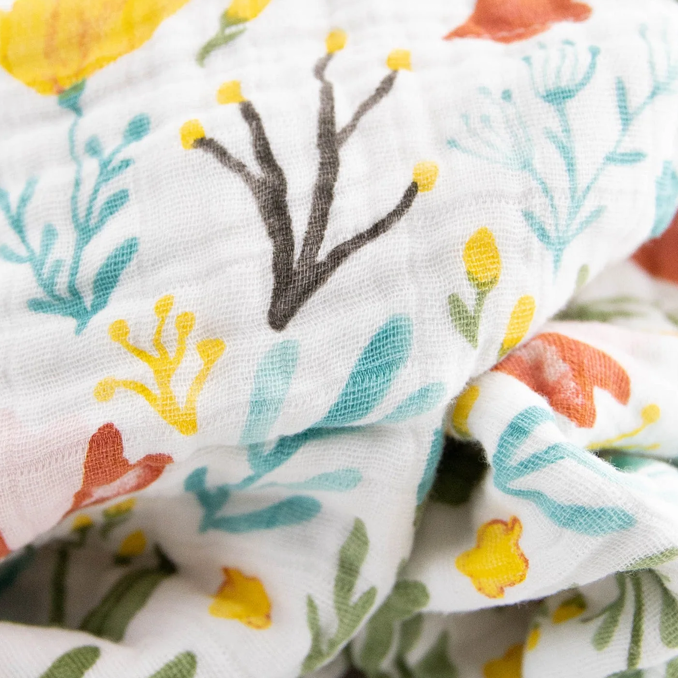 Cotton Muslin Baby Quilt - Meadow