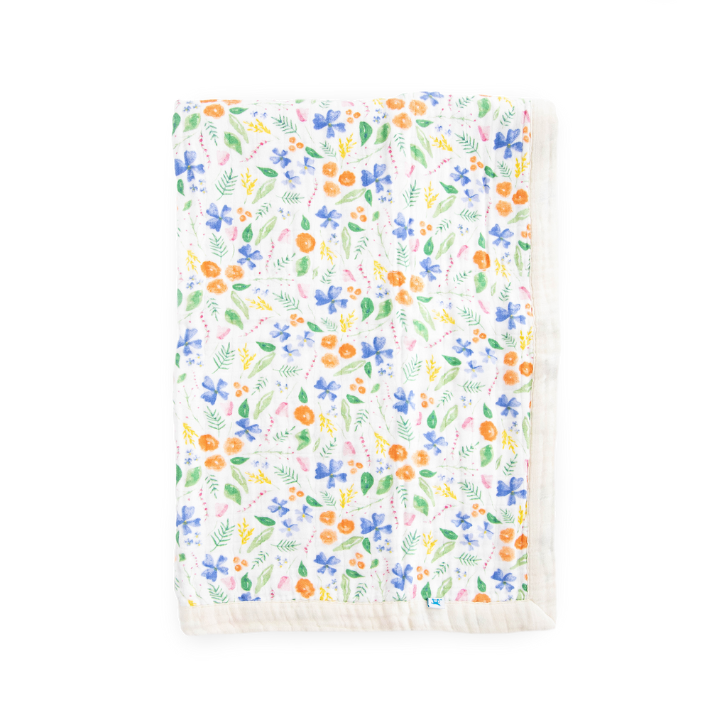 Cotton Muslin Baby Quilt Mountain Bloom Little Unicorn USA