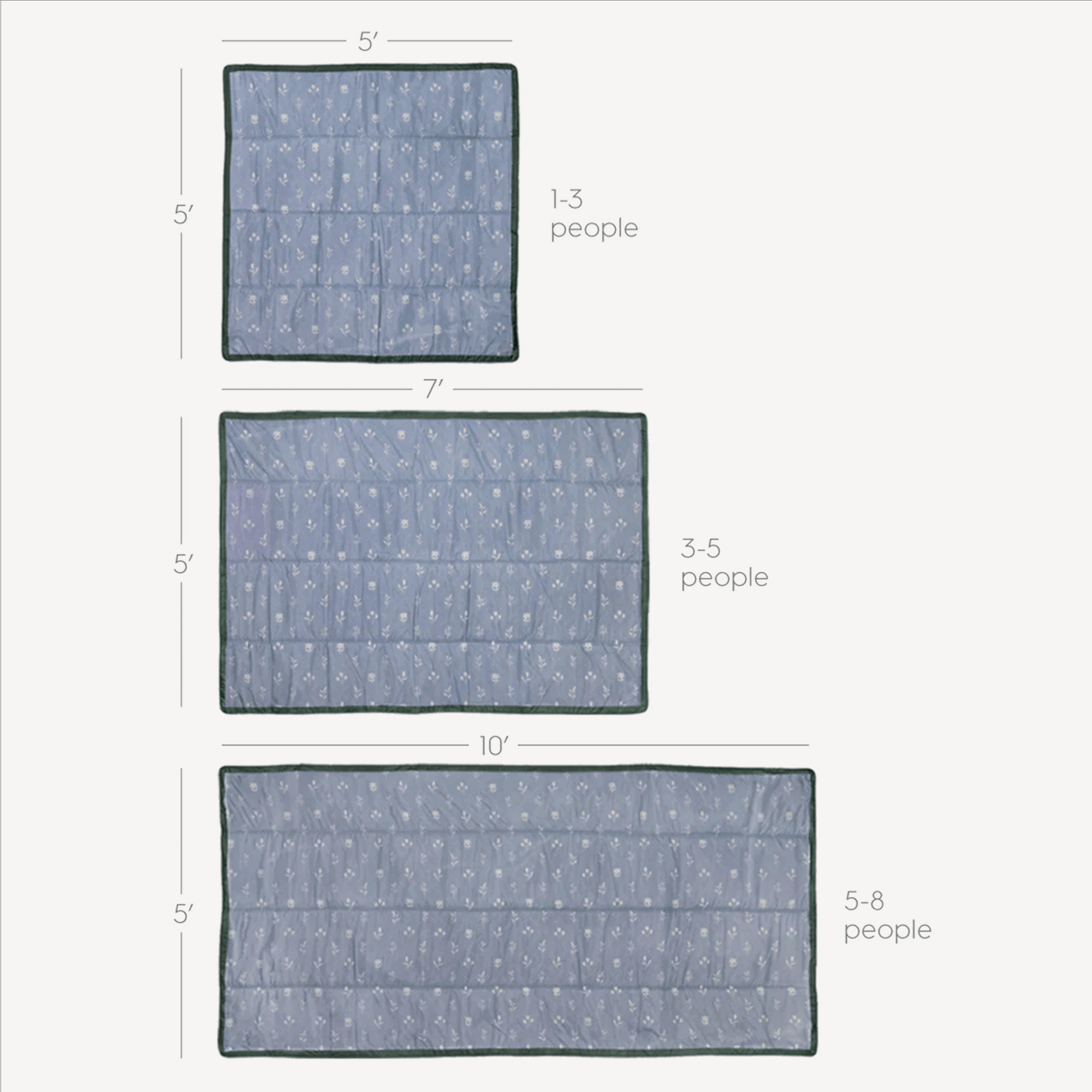 Outdoor Blanket - Blue Floral Patch