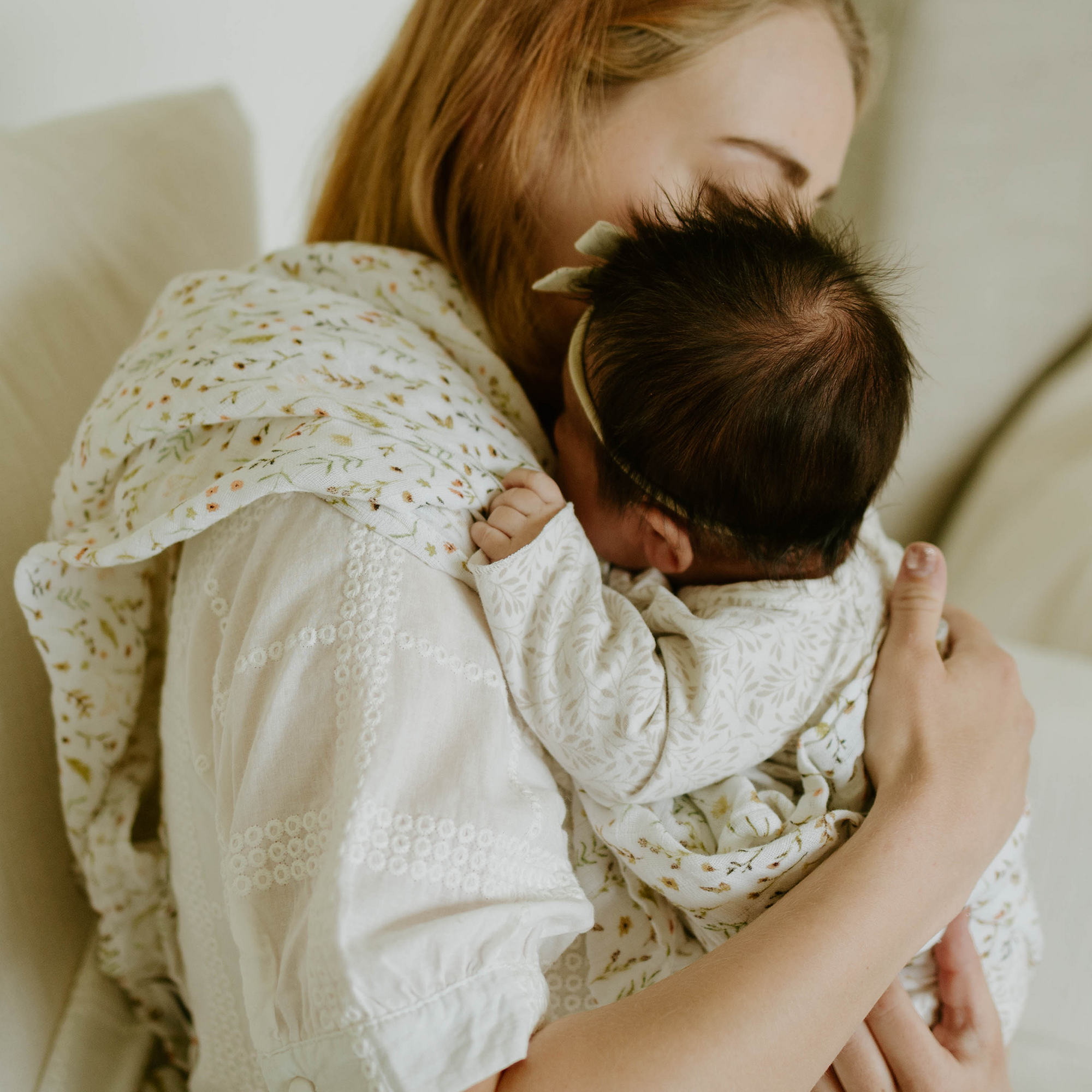 Organic Cotton Muslin Swaddle Blanket 2 Pack - Floral Field