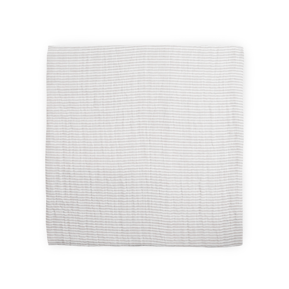 Organic Cotton Muslin Swaddle Blanket - Sand Stripe – Little Unicorn USA