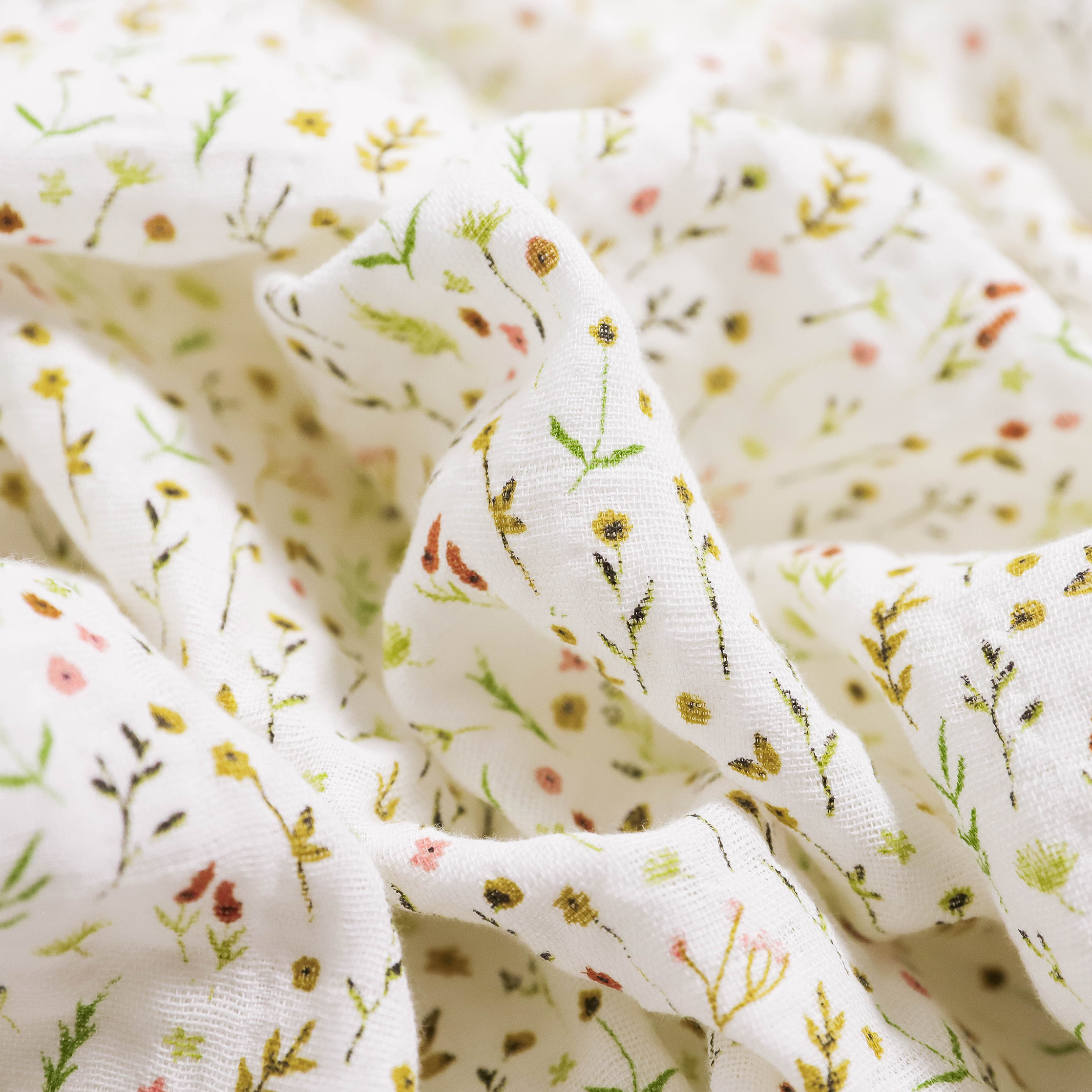Organic Cotton Muslin Swaddle Blanket - Floral Field