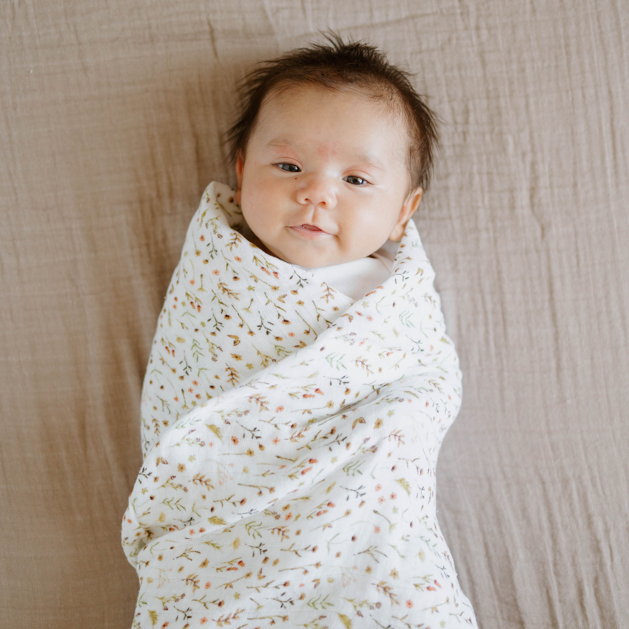 Organic Cotton Muslin Swaddle Blanket - Floral Field