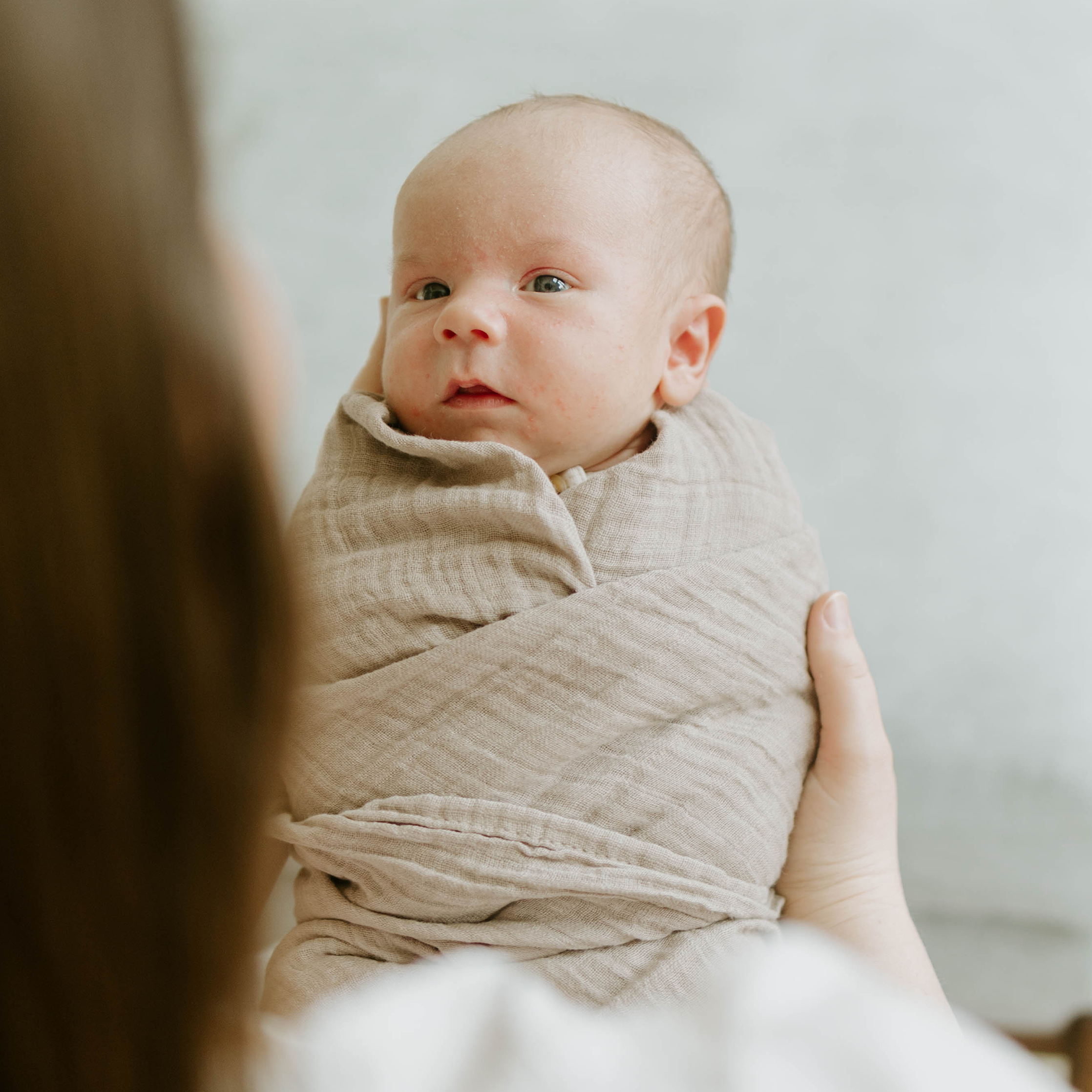 Organic Cotton Muslin Swaddle Blanket - Driftwood