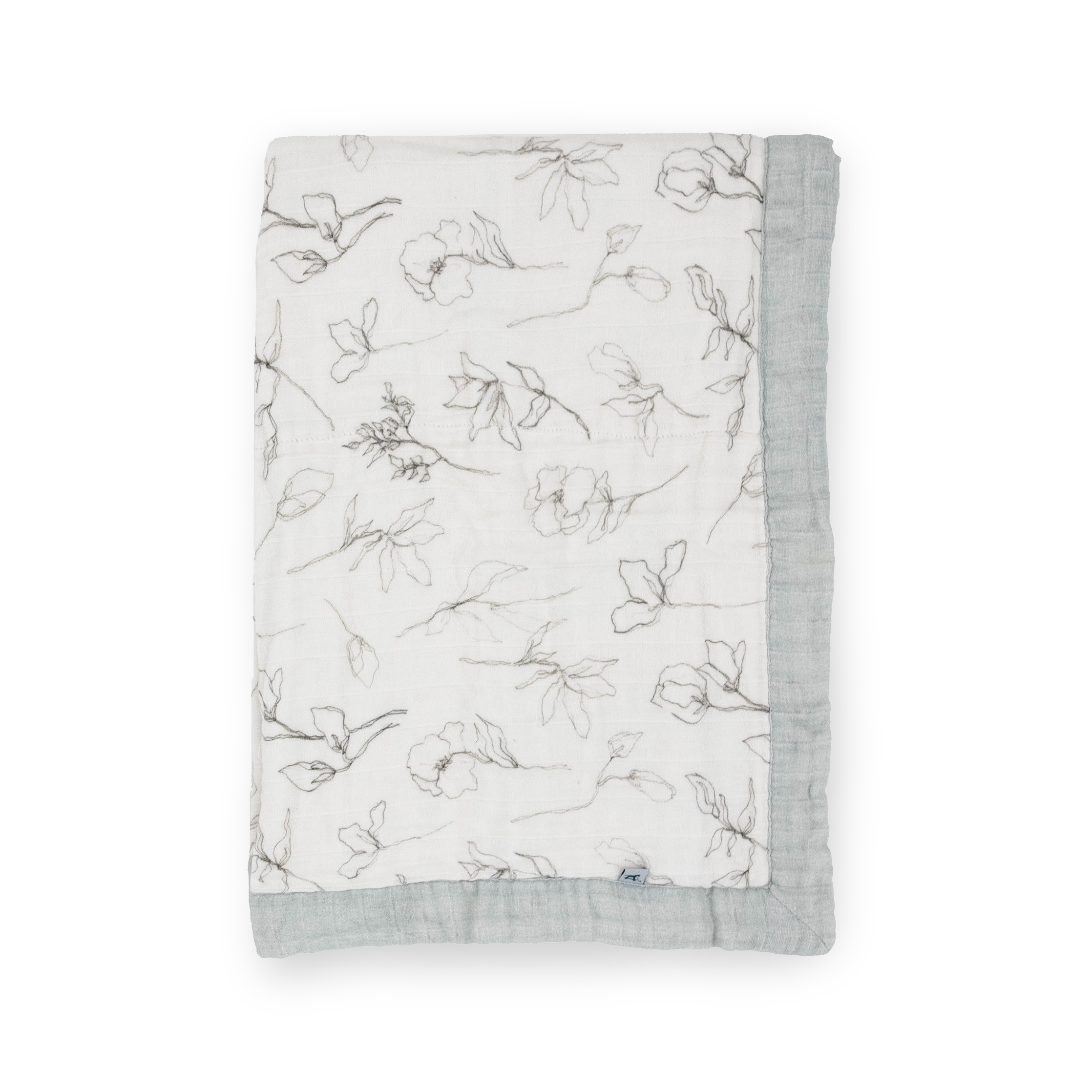 Organic Cotton Muslin Baby Quilt - Pencil Floral