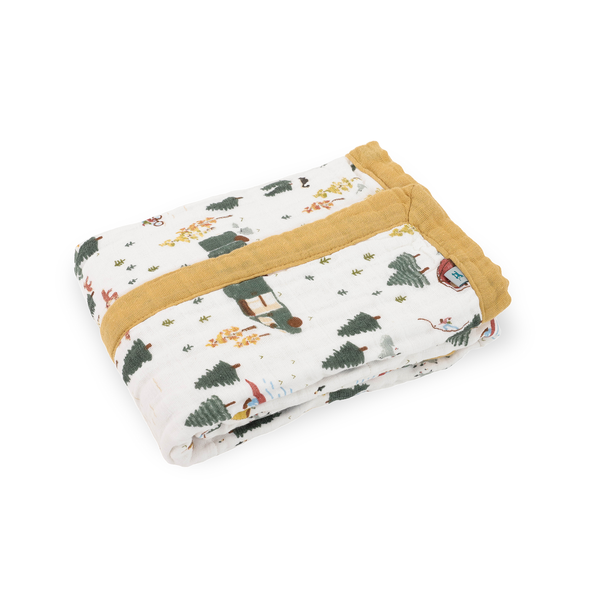 Organic Cotton Muslin Baby Quilt - Alpine Adventure