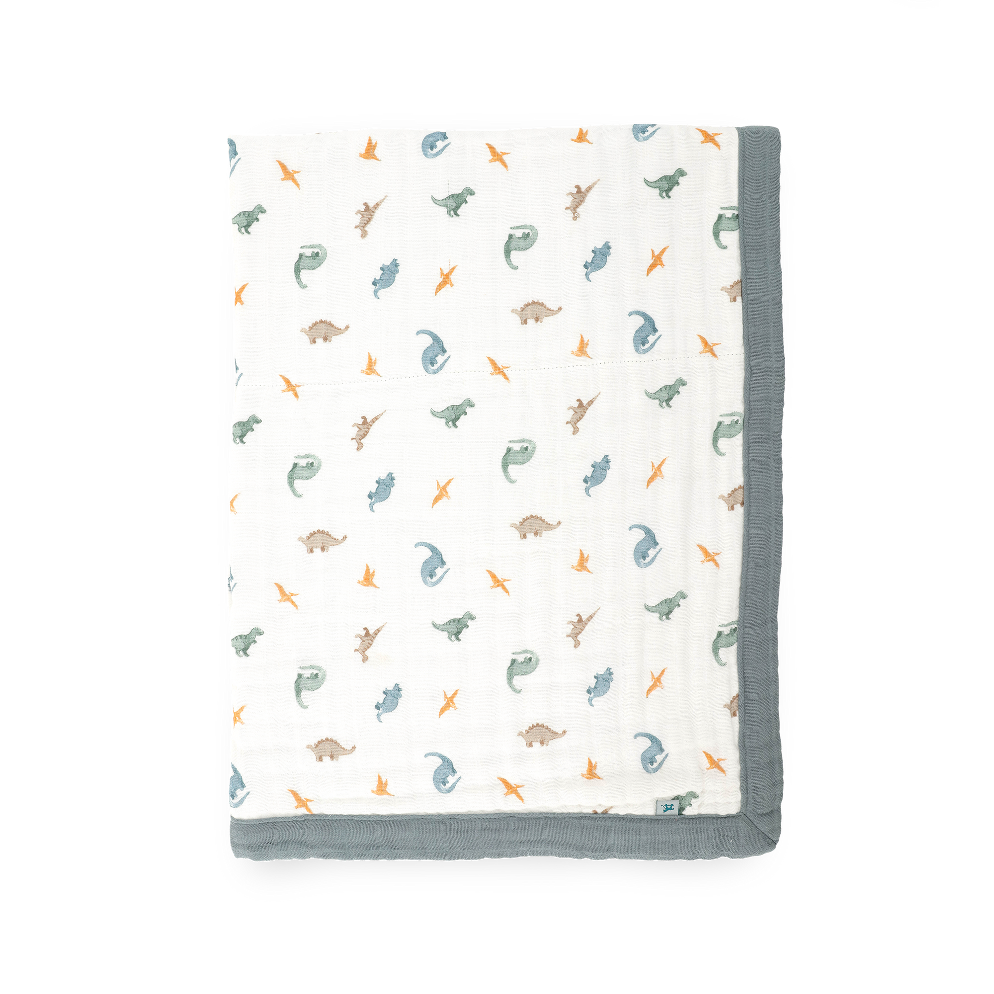 Organic Cotton Muslin Baby Quilt - Little Dino