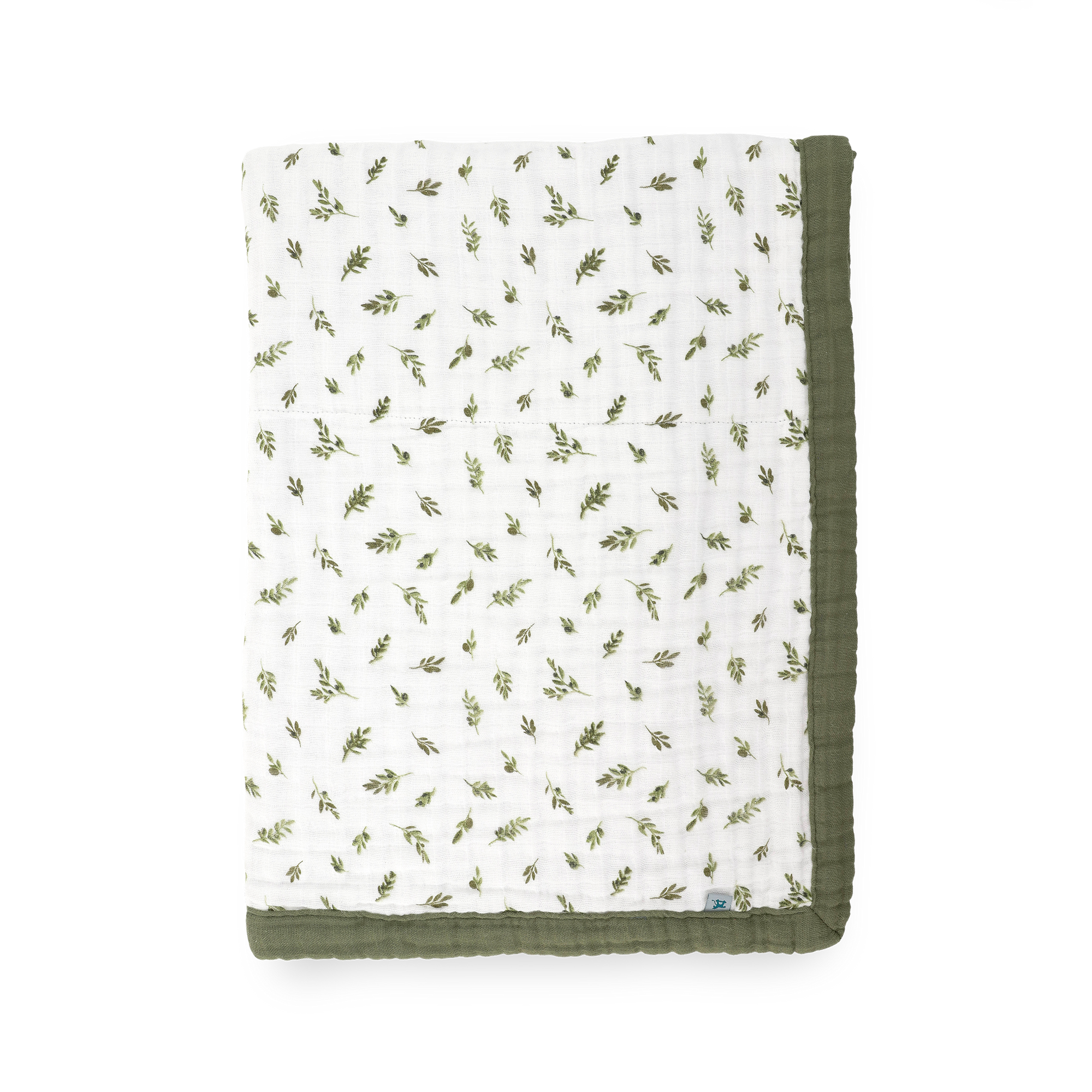 Organic Cotton Muslin Baby Quilt - Olive Branch