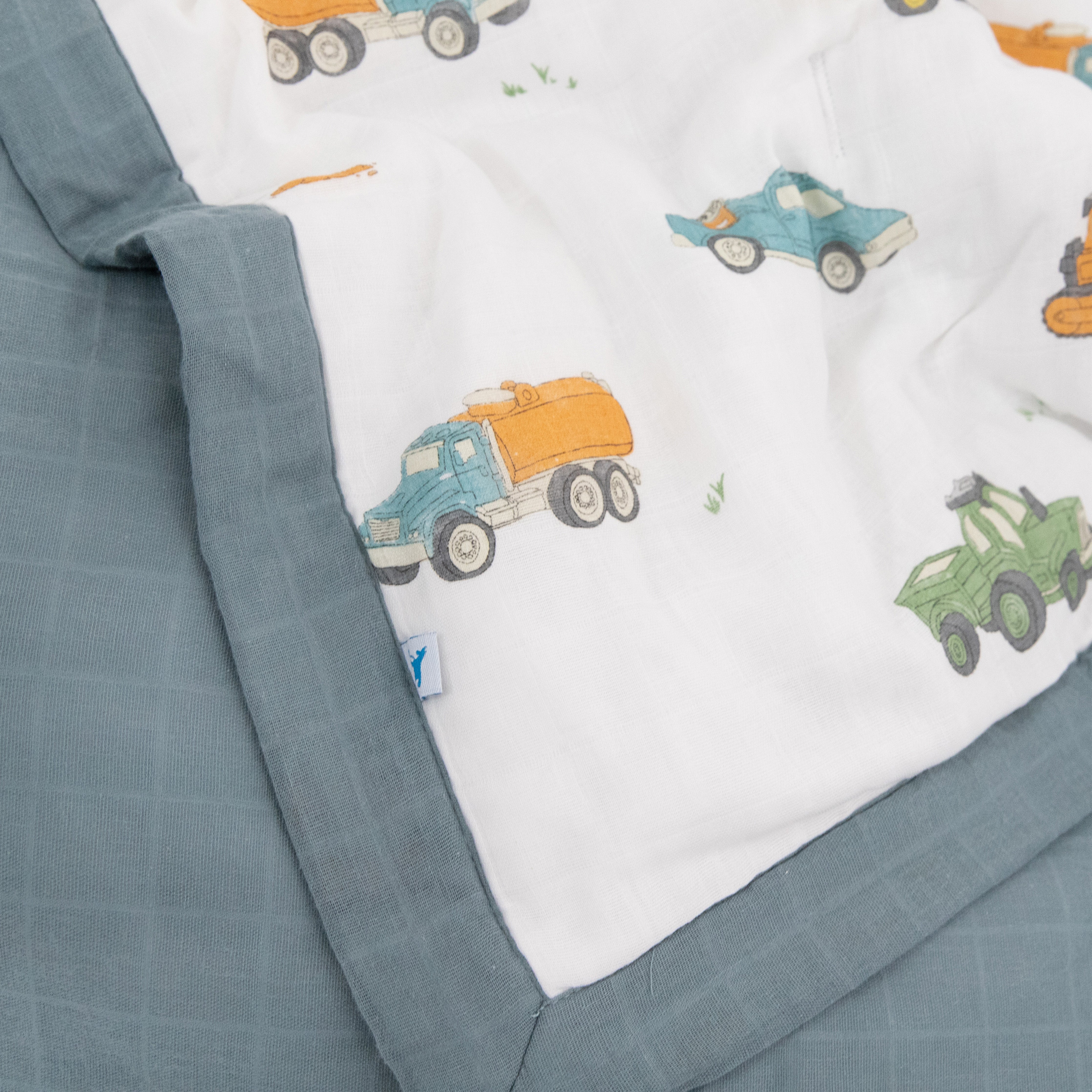 Cotton Muslin Toddler Comforter - Work Trucks
