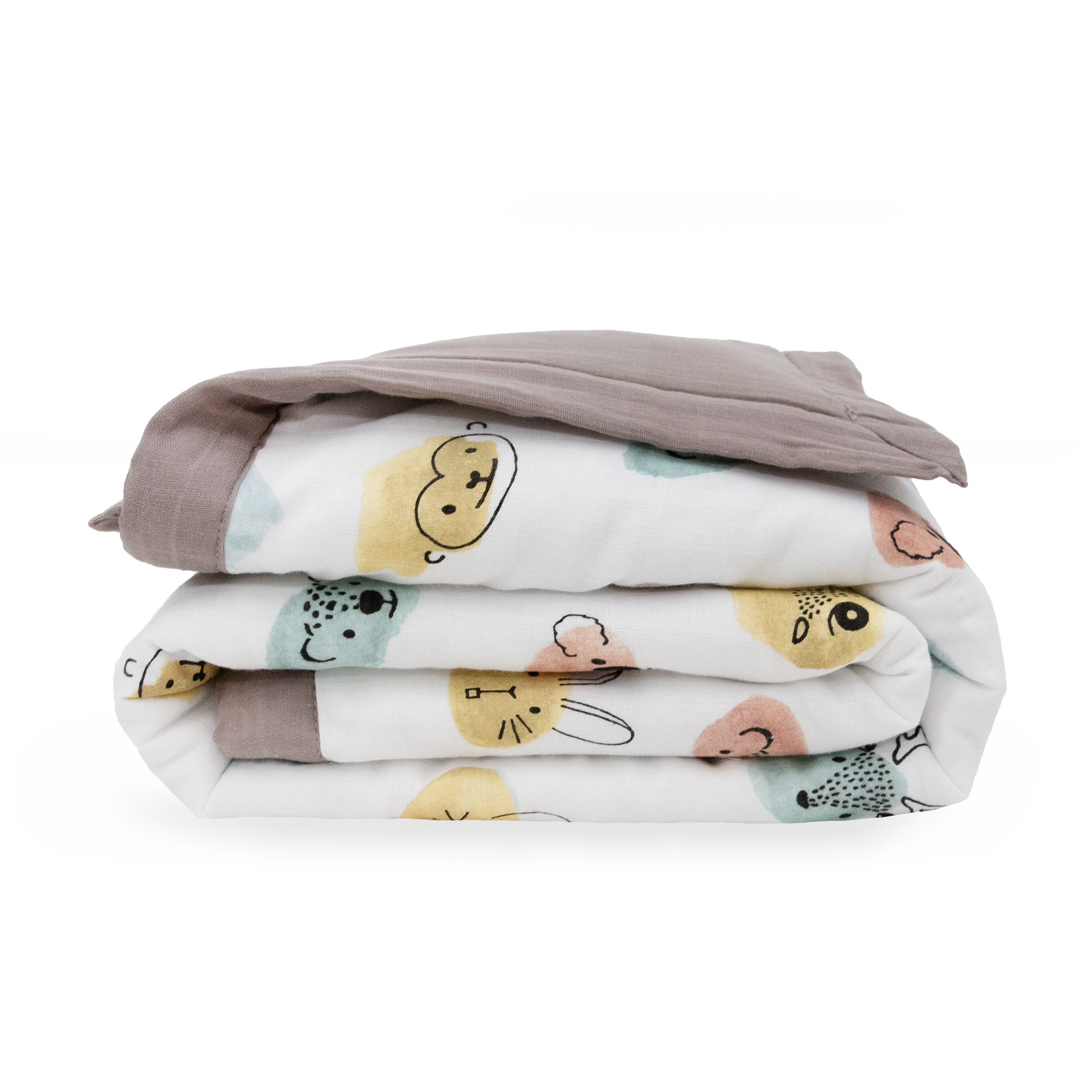 Cotton Muslin Toddler Comforter - Watercolor Critters