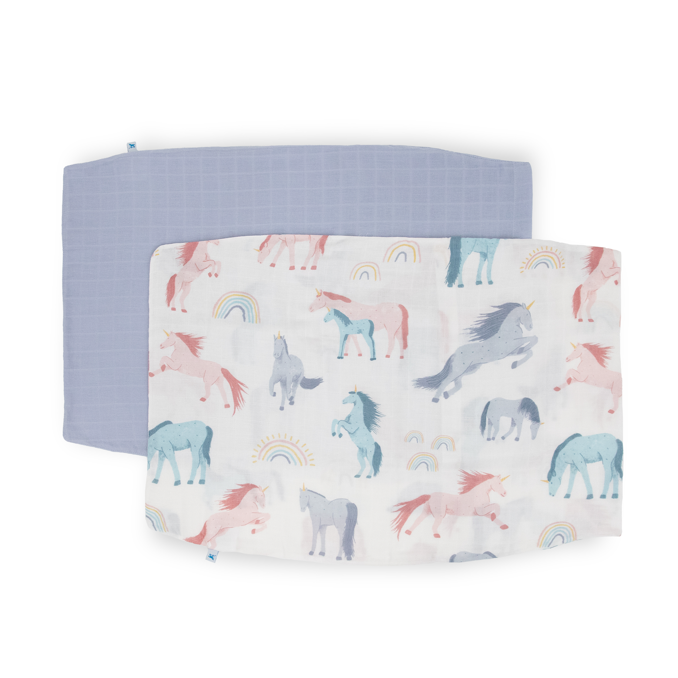 Cotton Muslin Pillowcase 2 Pack - Unicorns