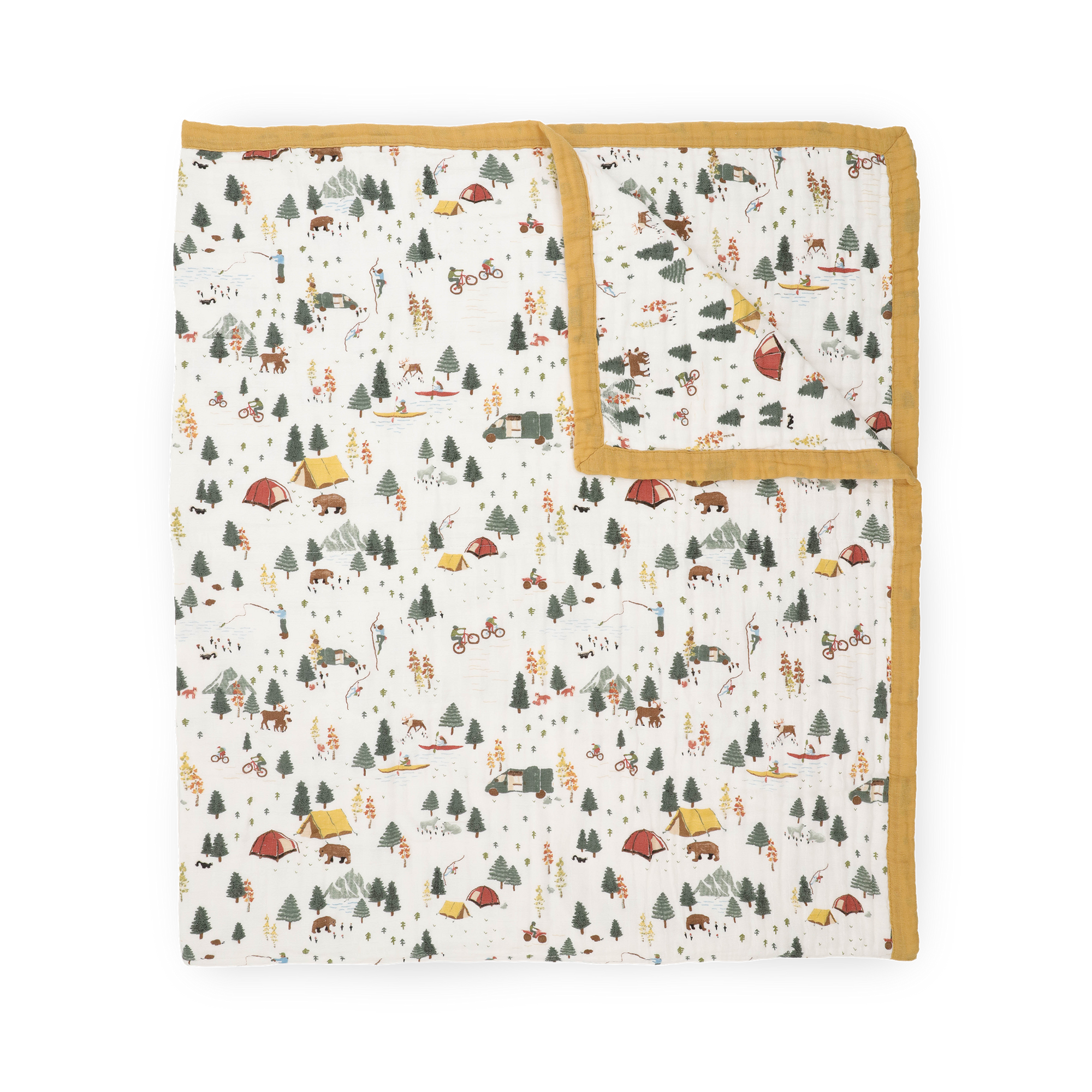 Organic Cotton Muslin Quilted Throw - Alpine Adventure