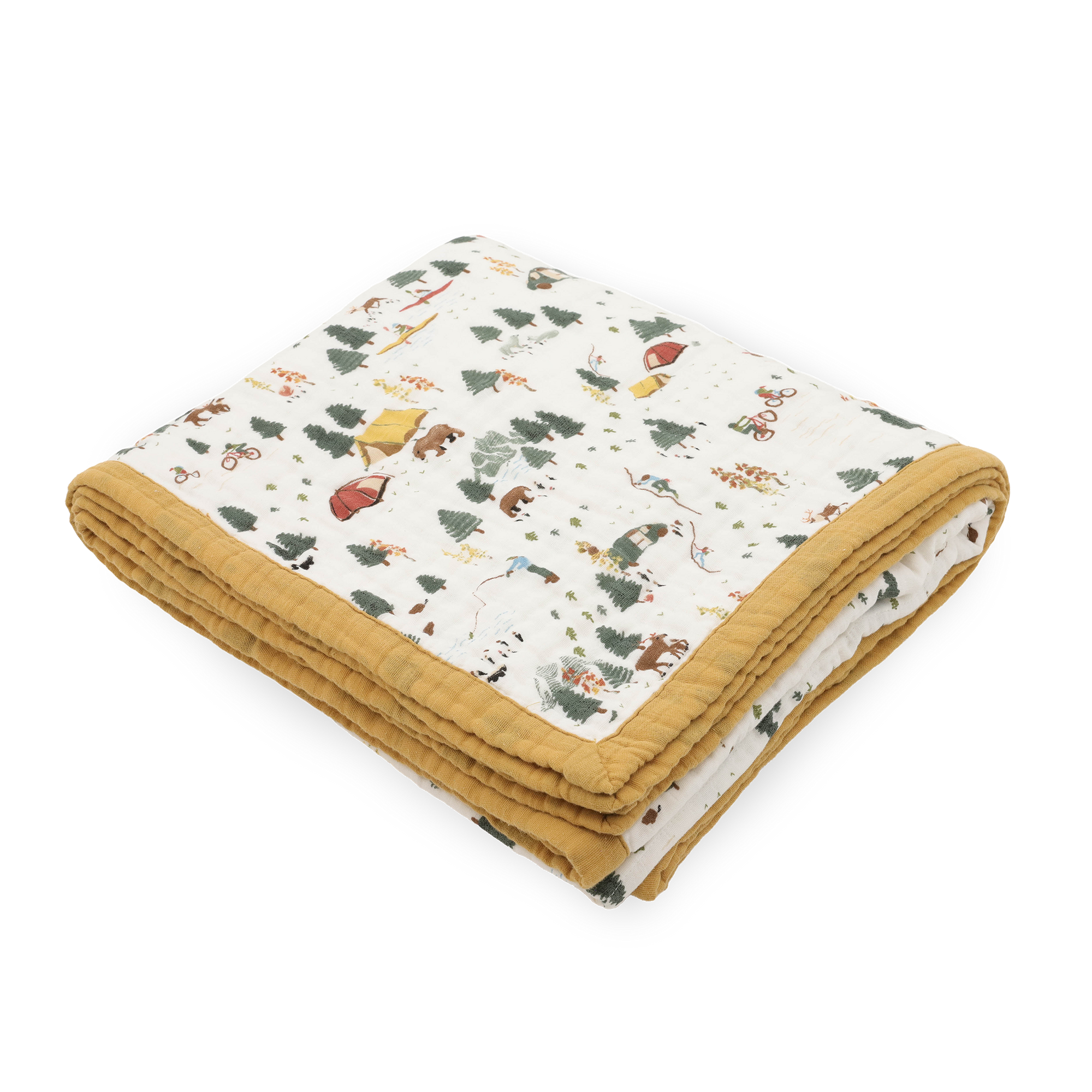 Organic Cotton Muslin Quilted Throw - Alpine Adventure