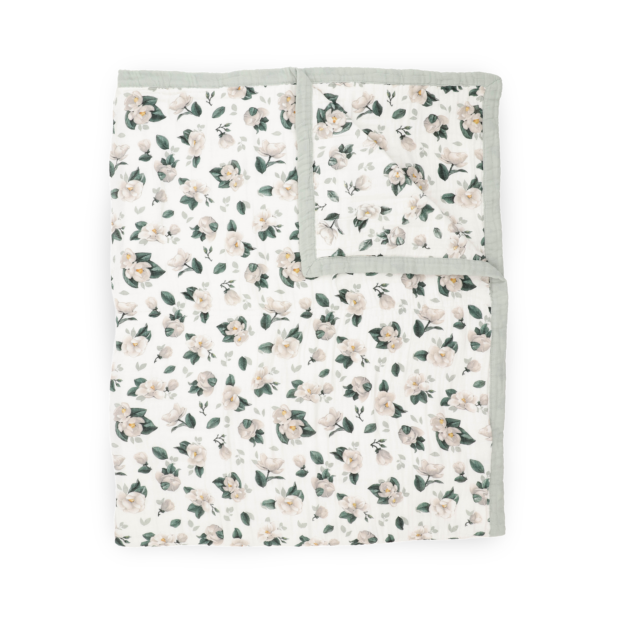 Organic Cotton Muslin Quilted Throw - Magnolia