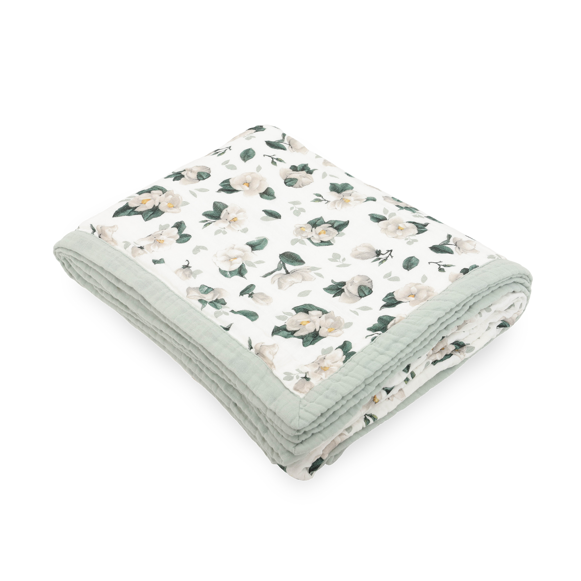 Organic Cotton Muslin Quilted Throw - Magnolia