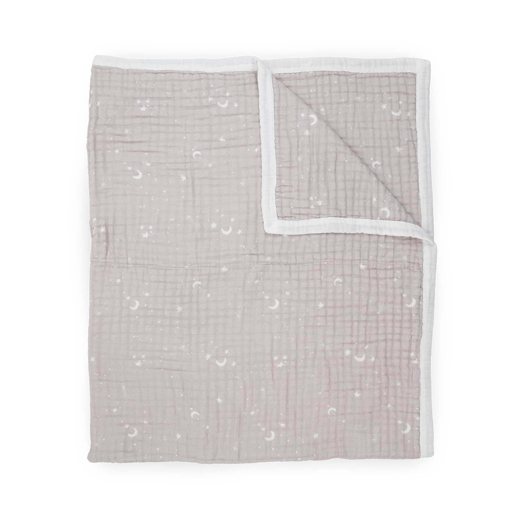 Organic Cotton Muslin Quilted Throw - Moon Dust