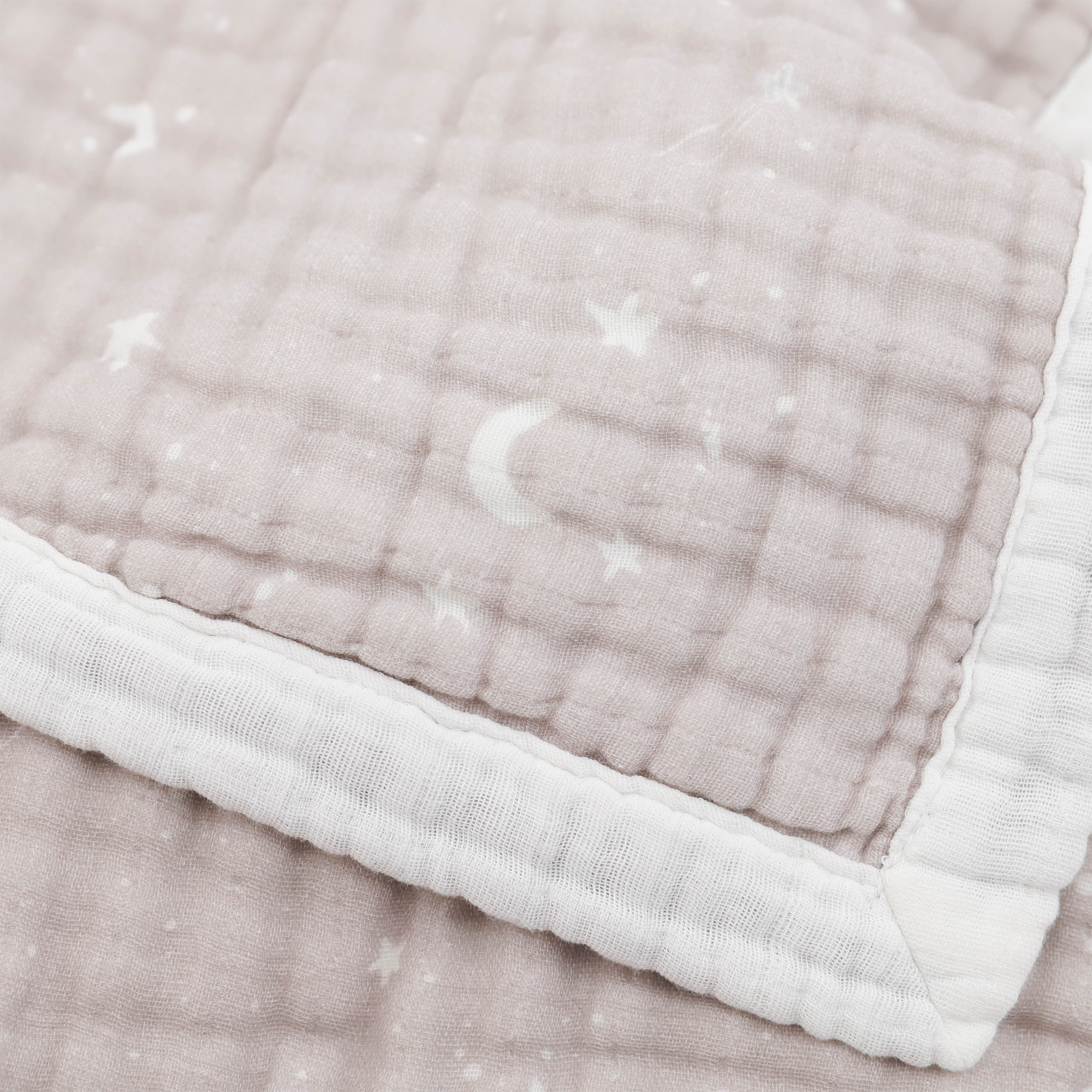 Organic Cotton Muslin Quilted Throw - Moon Dust
