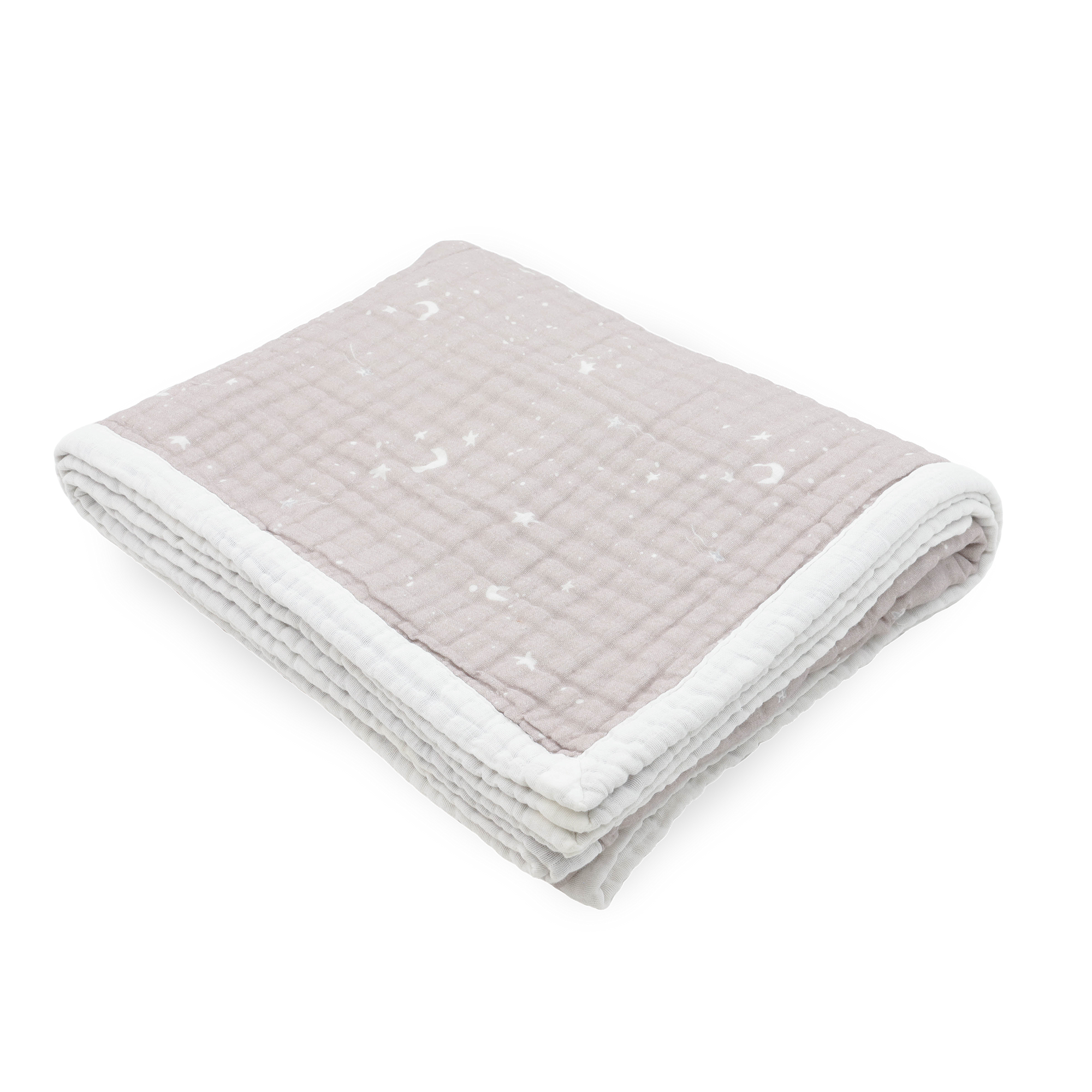 Organic Cotton Muslin Quilted Throw - Moon Dust
