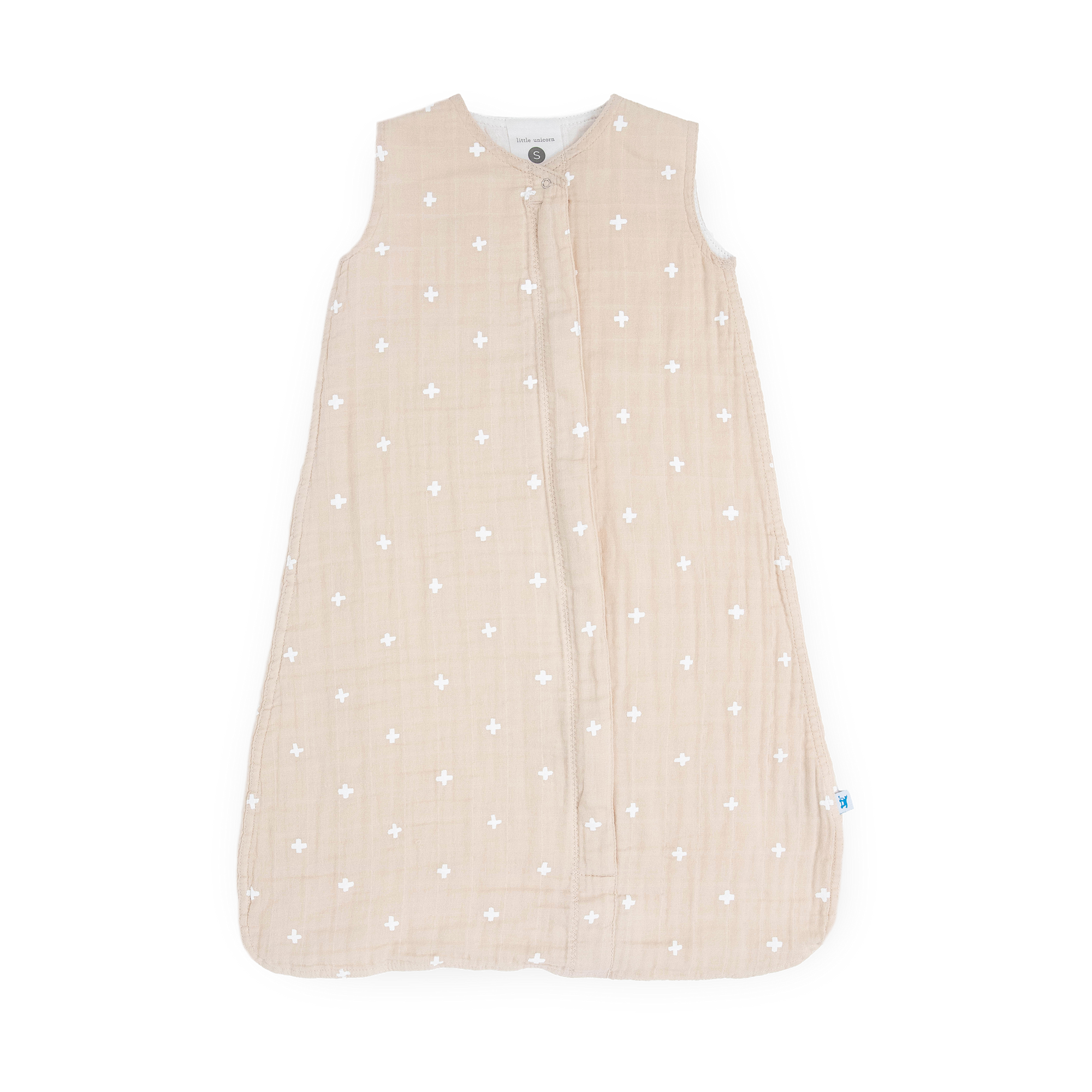 little unicorn schlafsack Baby Sleep Sack in Taupe Cross | Cotton Muslin Sleep Bag