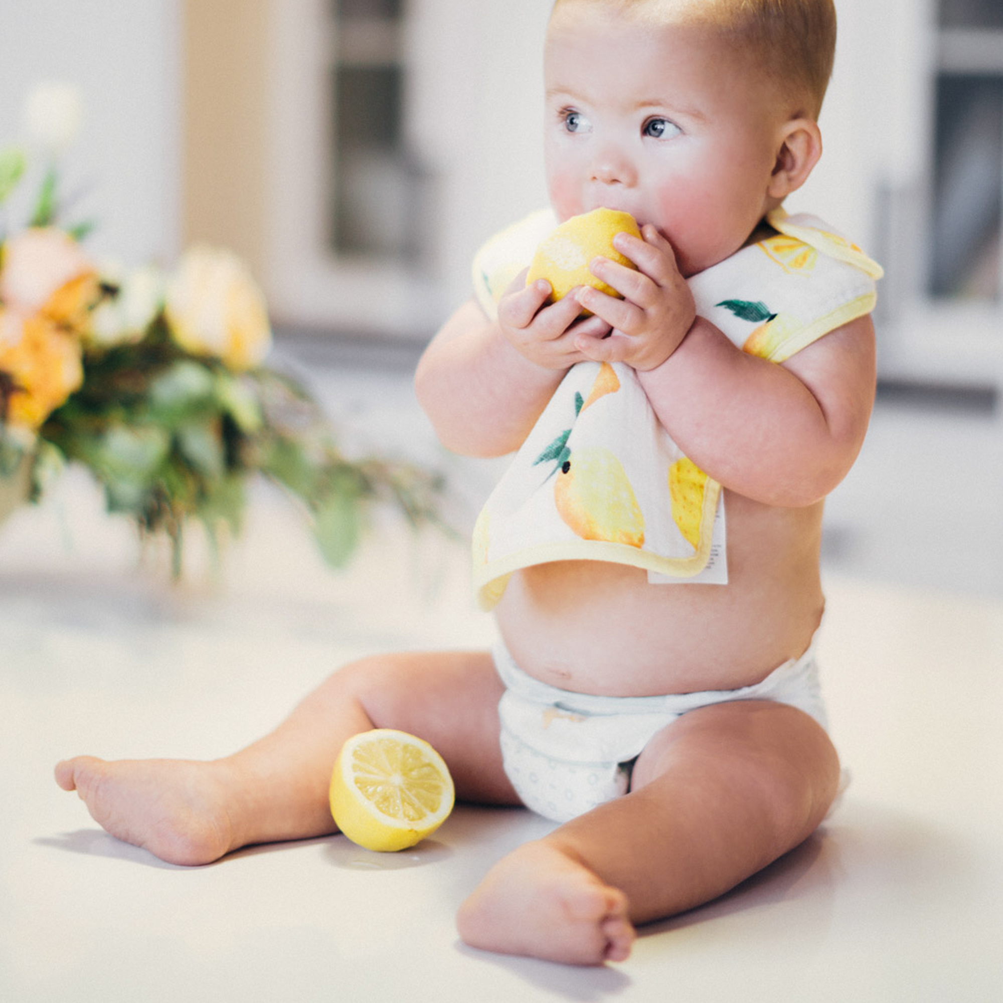 Cotton Muslin Classic Bib 3 pack - Berry Lemonade