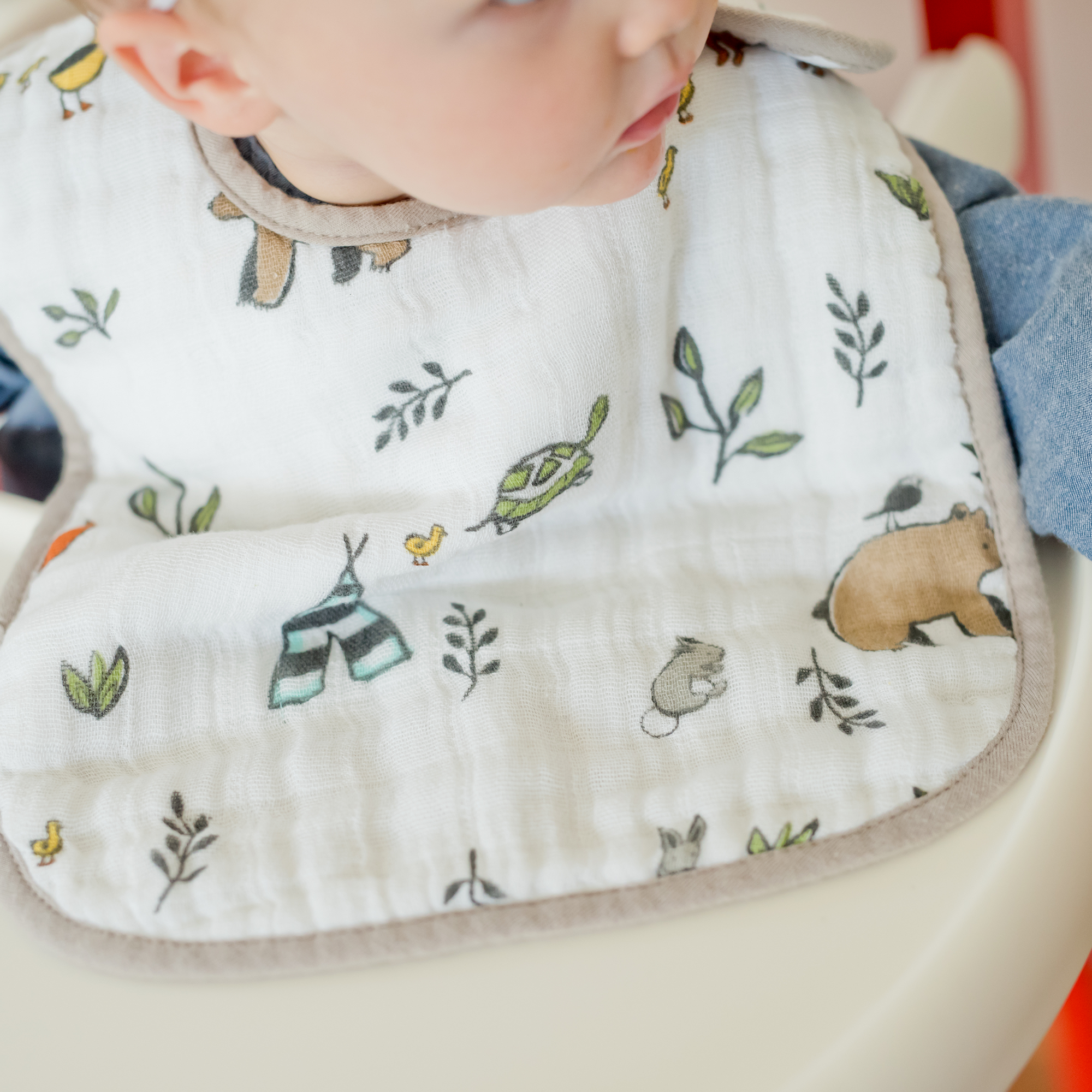 Cotton Muslin Classic Bib 3 Pack - Forest Friends 2