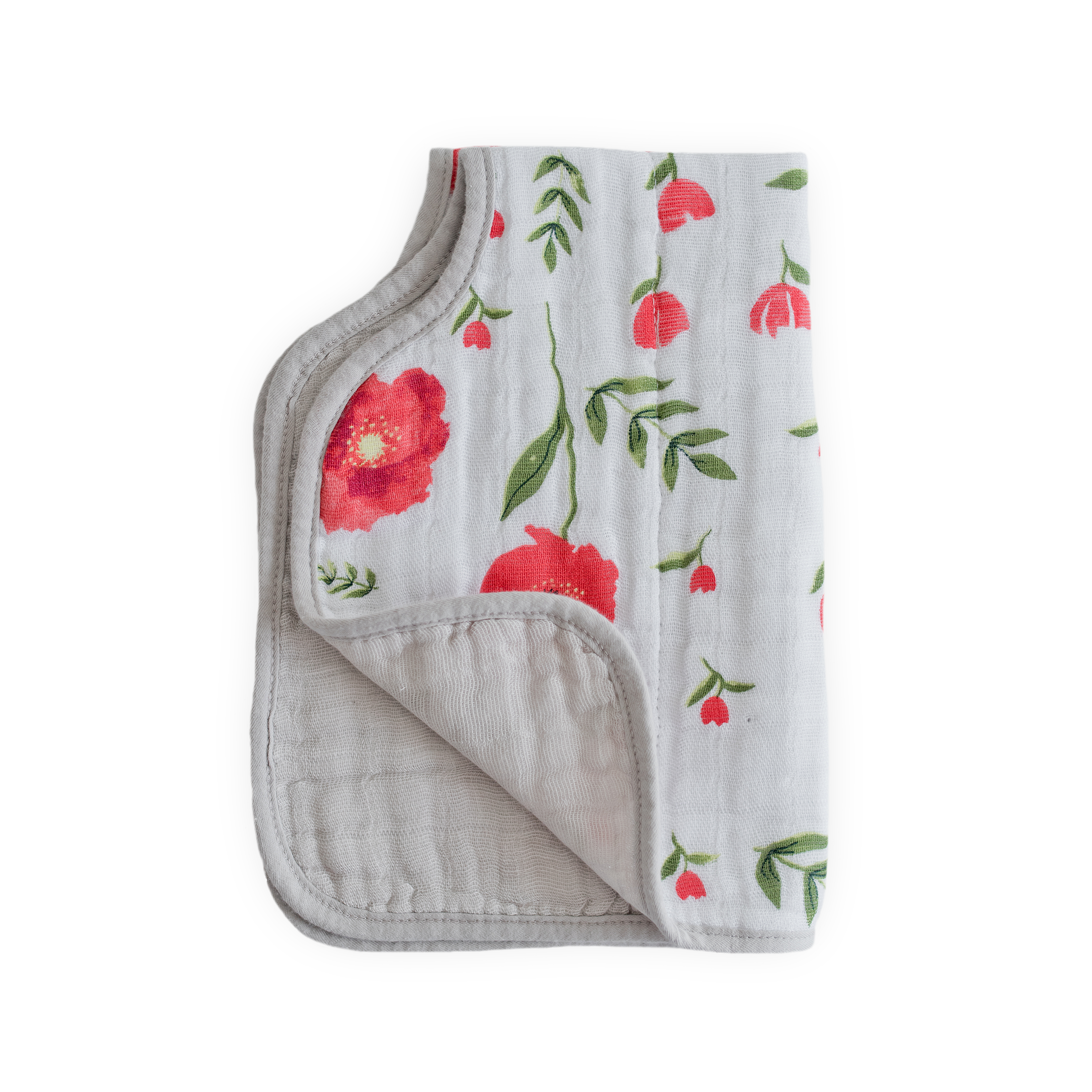 Cotton Muslin Burp Cloth - Summer Poppy