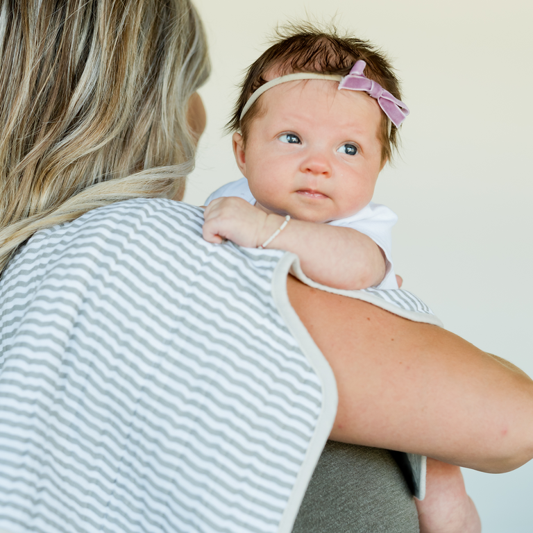 Cotton Muslin Burp Cloth Grey Stripe Little Unicorn USA