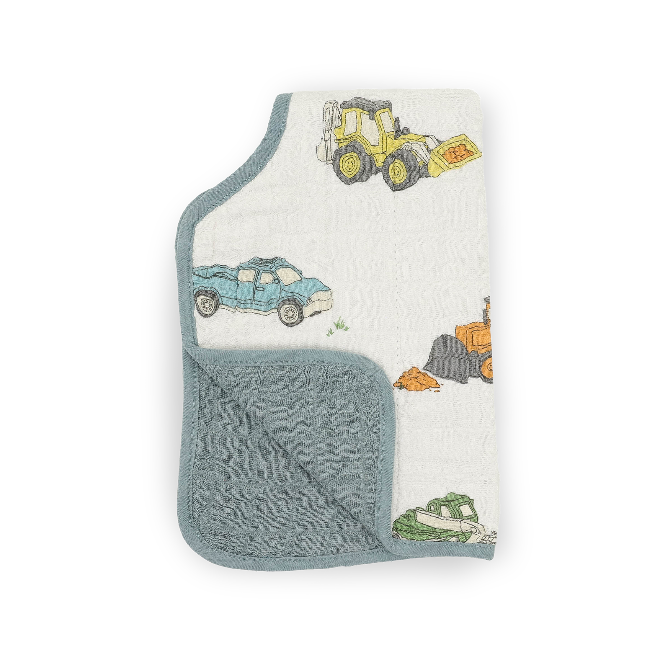 Work Trucks Burp Cloth | Cotton Muslin Burp Rags | Little Unicorn USA
