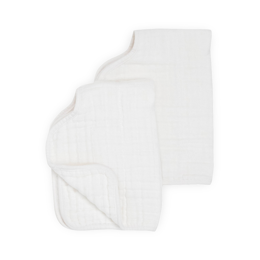 Cotton Muslin Burp Cloth 2 Pack White Little Unicorn USA