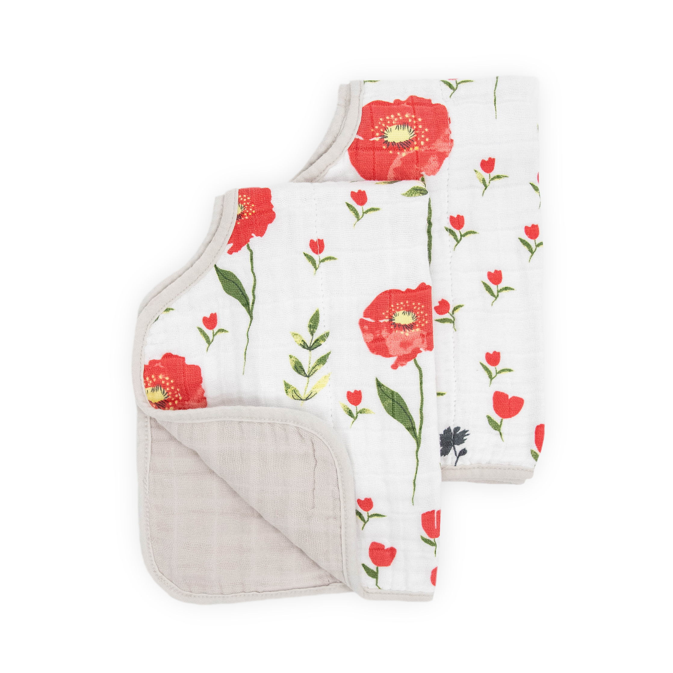 Cotton Muslin Burp Cloth 2 Pack - Summer Poppy