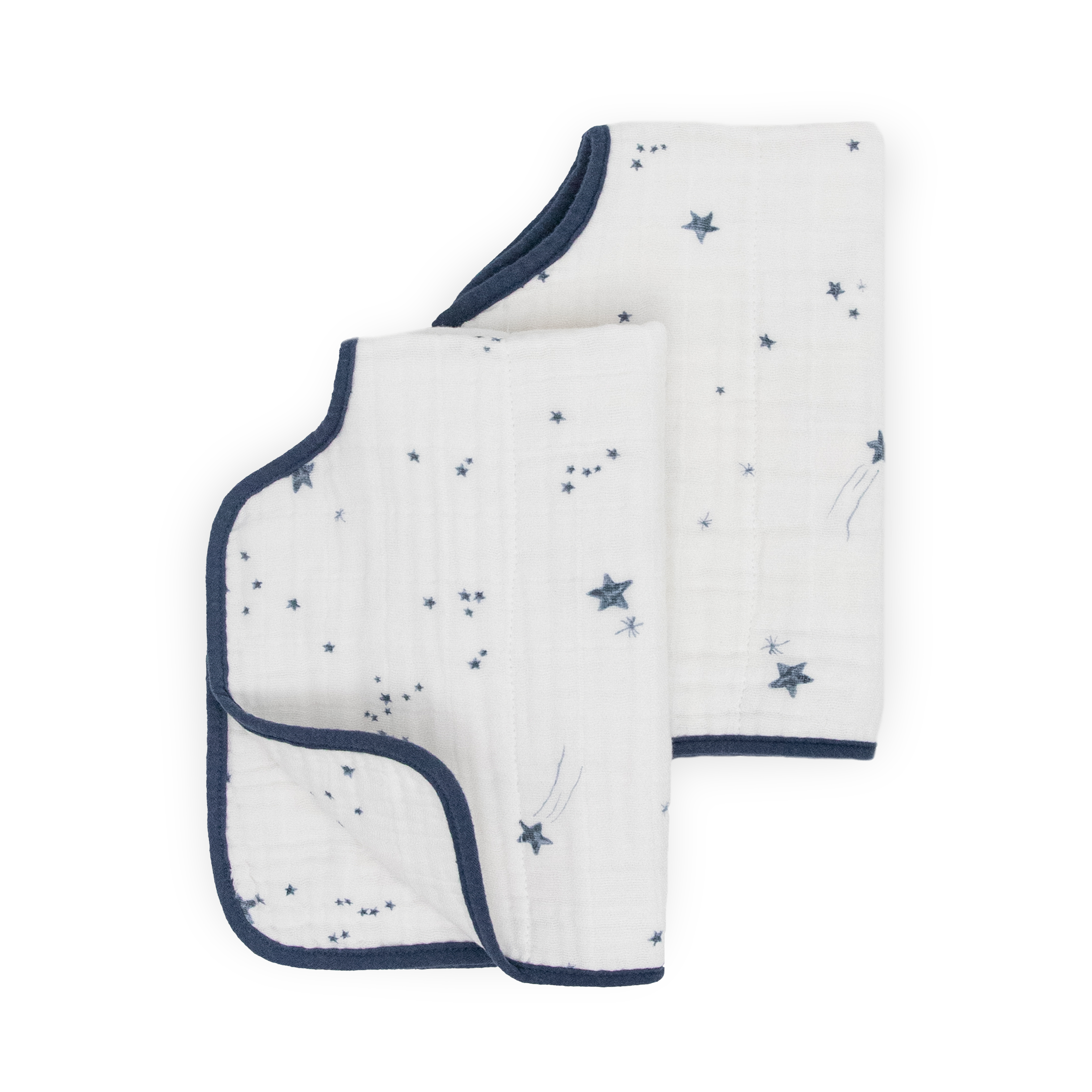 Cotton Muslin Burp Cloth 2 Pack - Shooting Stars