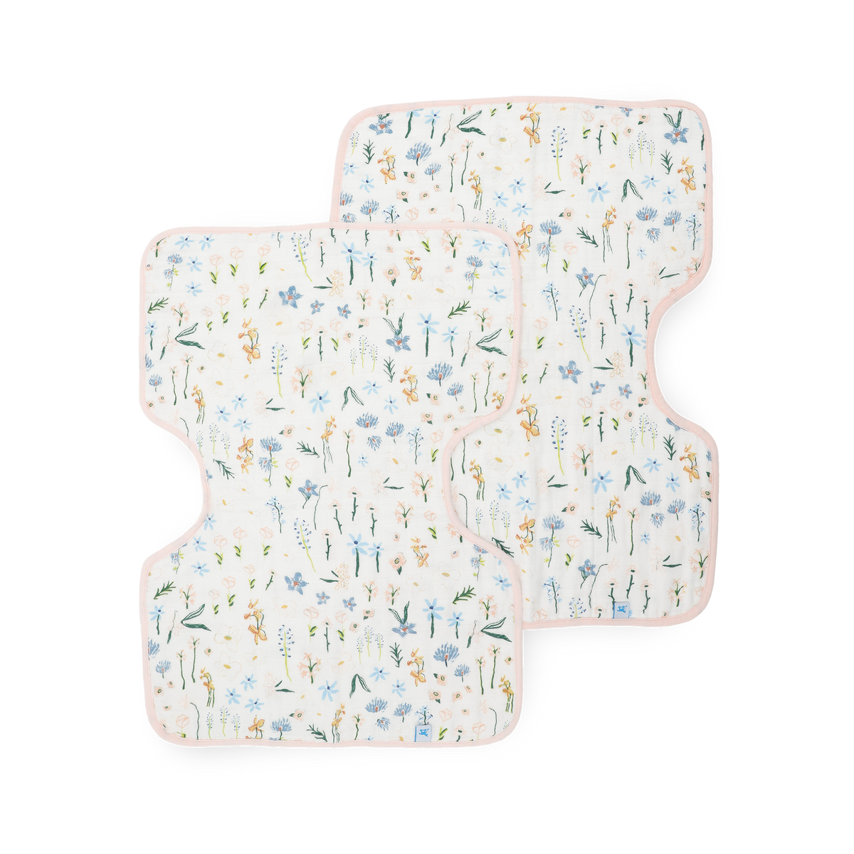 Cotton Muslin Burp Cloth 2 Pack - Pastel Petals
