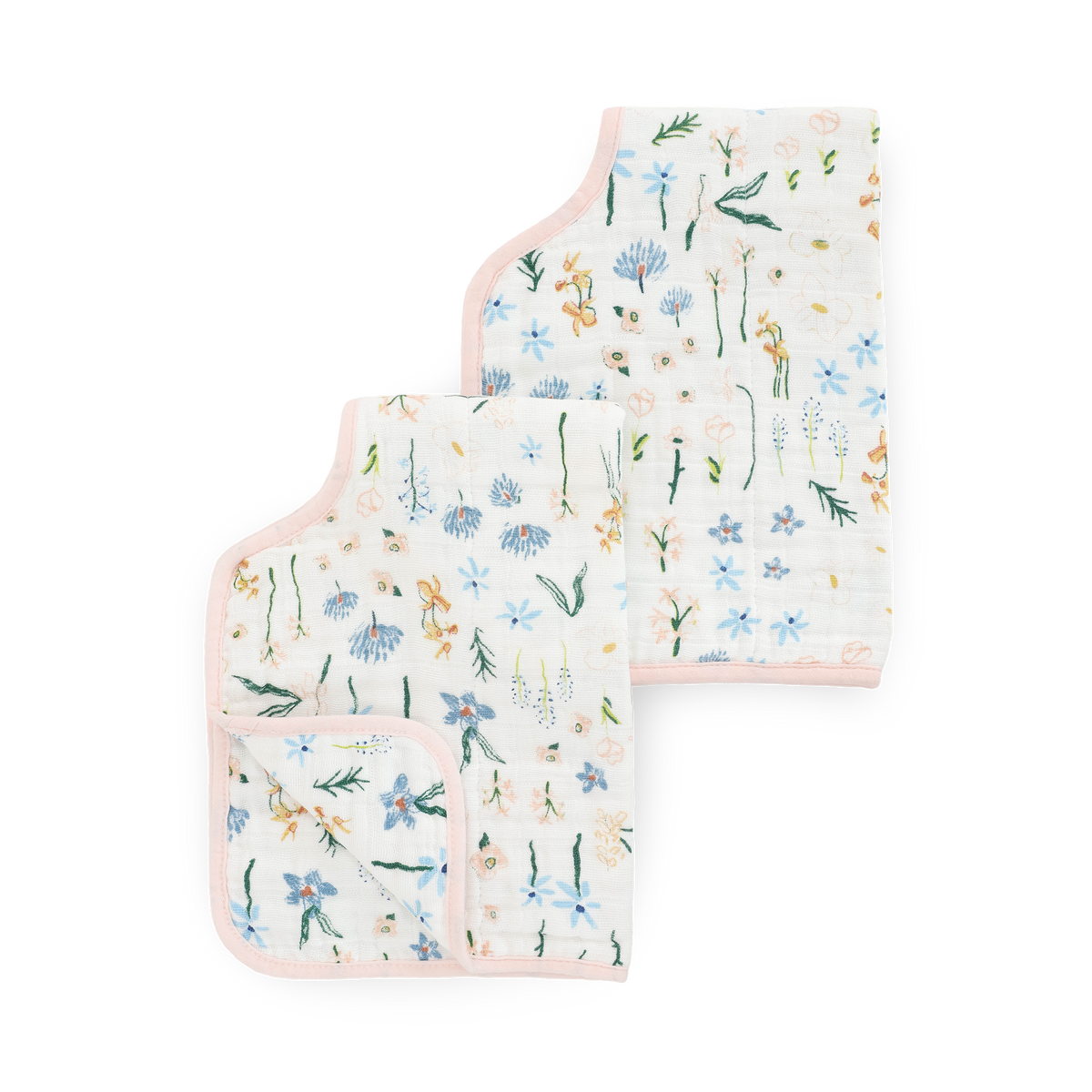 Cotton Muslin Burp Cloth 2 Pack - Pastel Petals