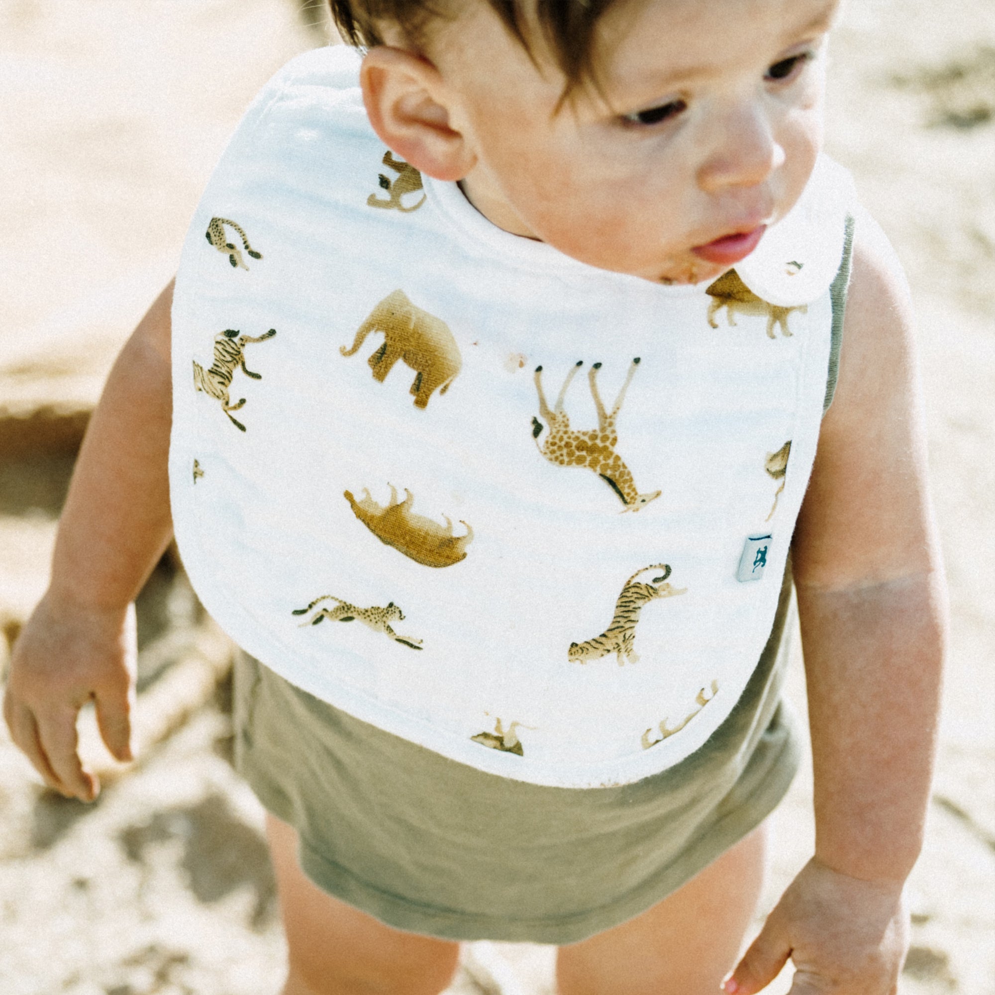 Organic Cotton Muslin Classic Bib 3 Pack - Animal Crackers