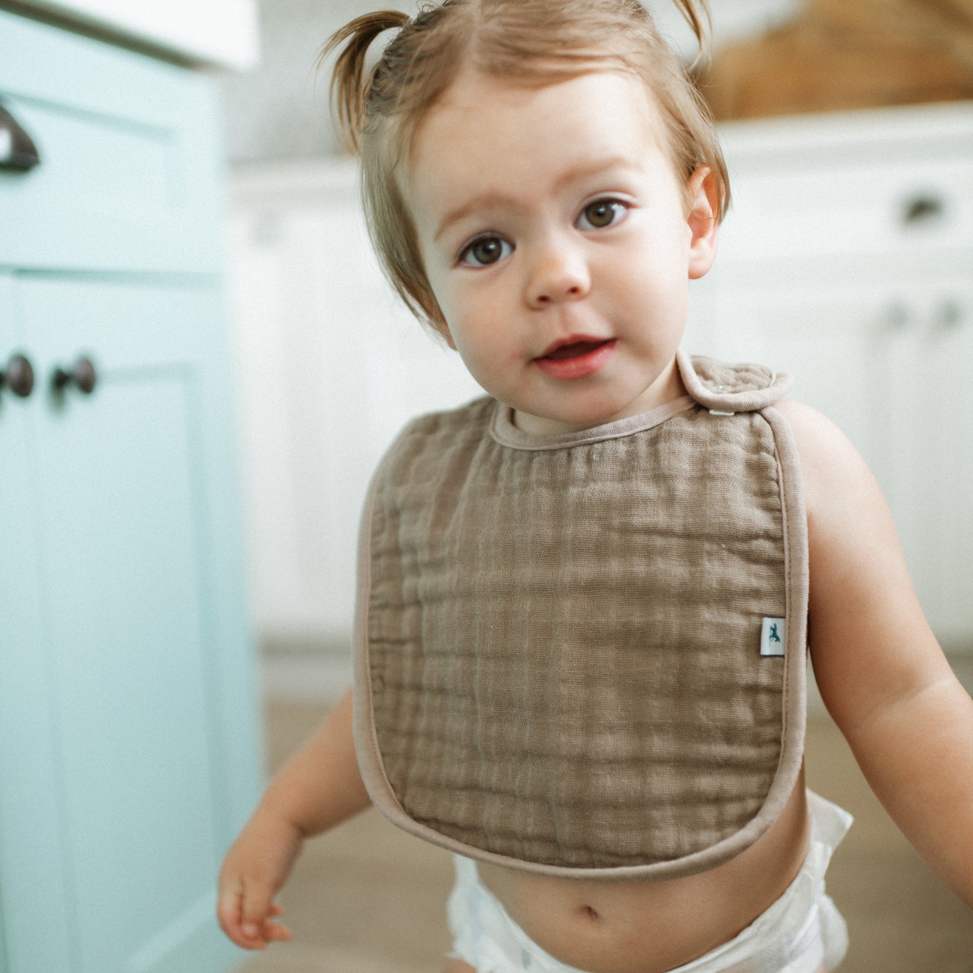 Organic Cotton Muslin Classic Bib 3 Pack - White Sage
