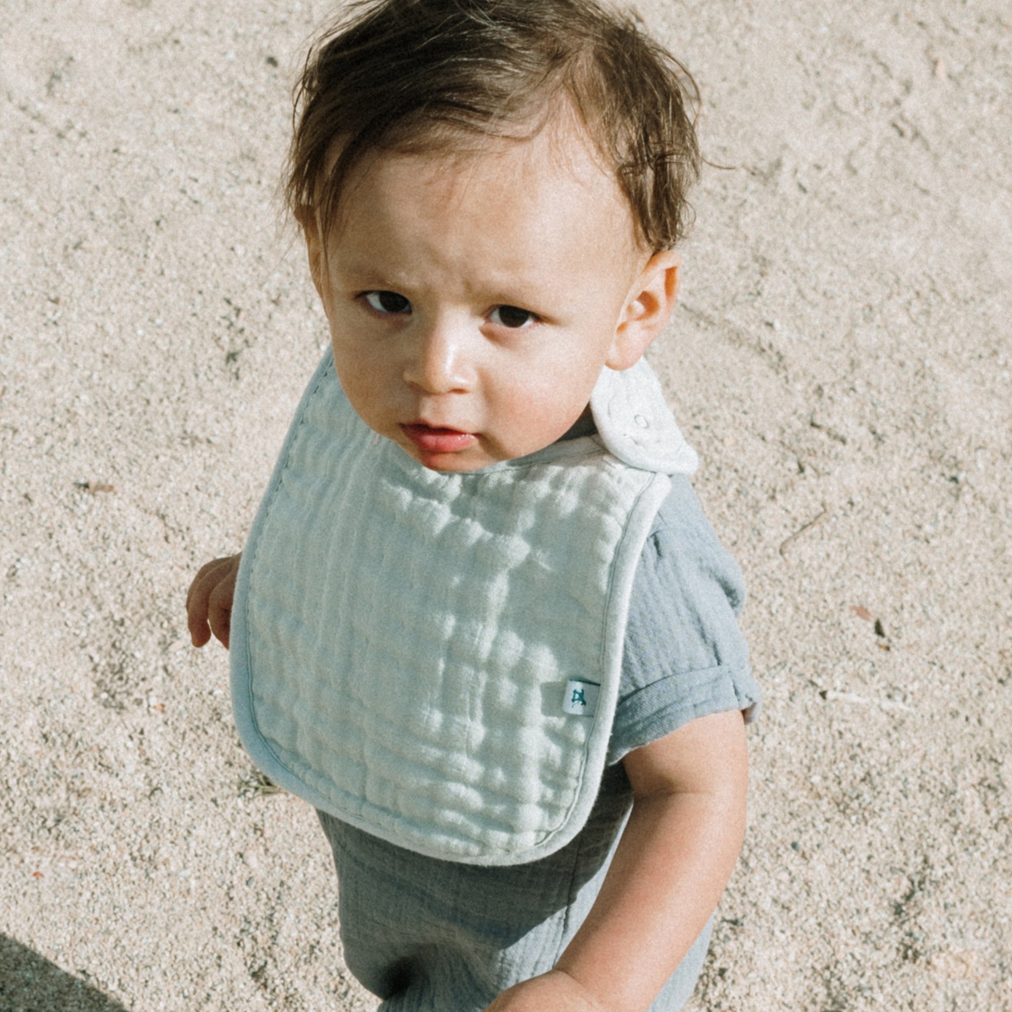 Organic Cotton Muslin Classic Bib 3 Pack - Sage Suns