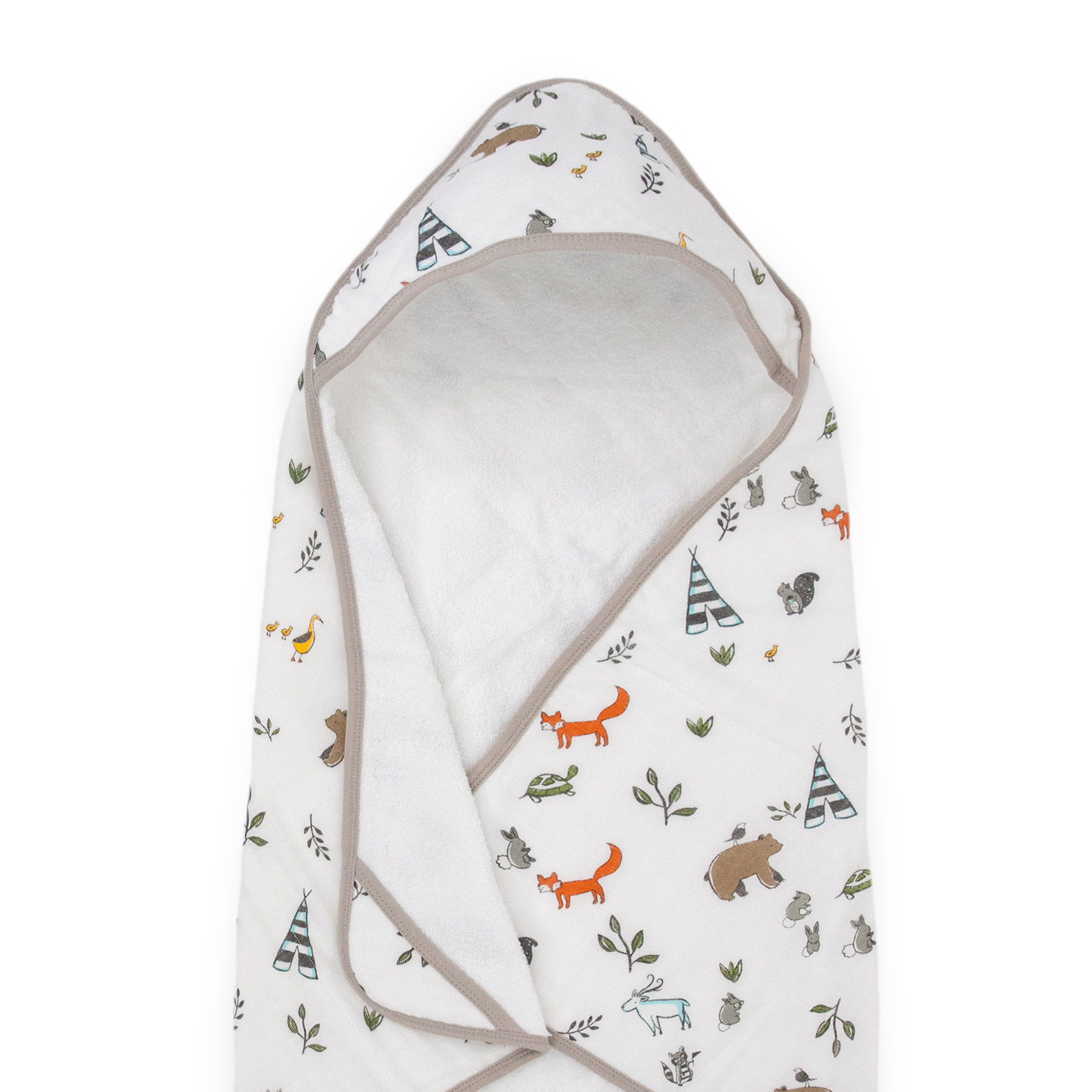 Infant Hooded Towel &amp; Washcloth Set - Forest Friends