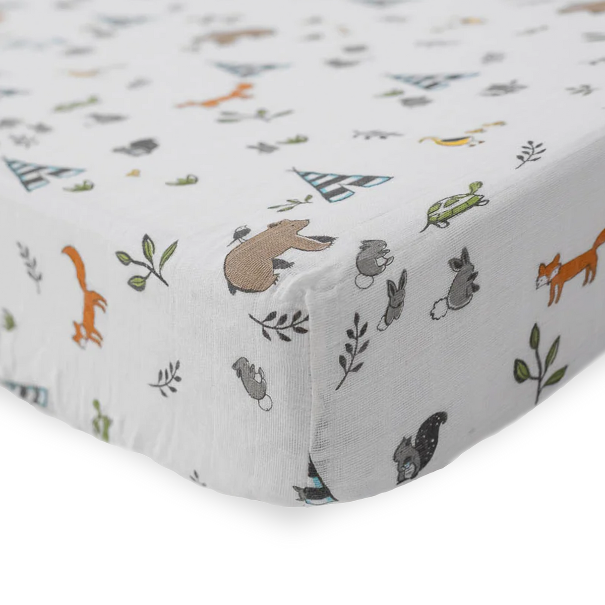 Cotton Muslin Crib Sheet Forest Friends Little Unicorn USA