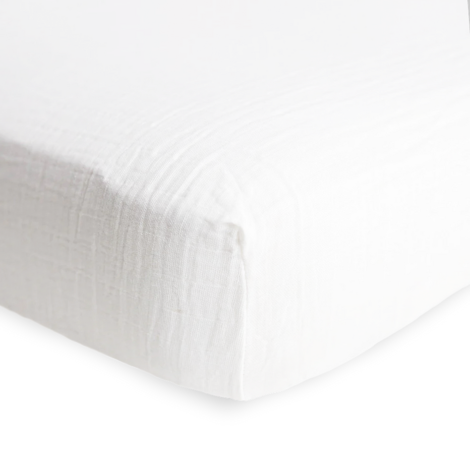 Cotton Muslin Crib Sheet - White – Little Unicorn USA