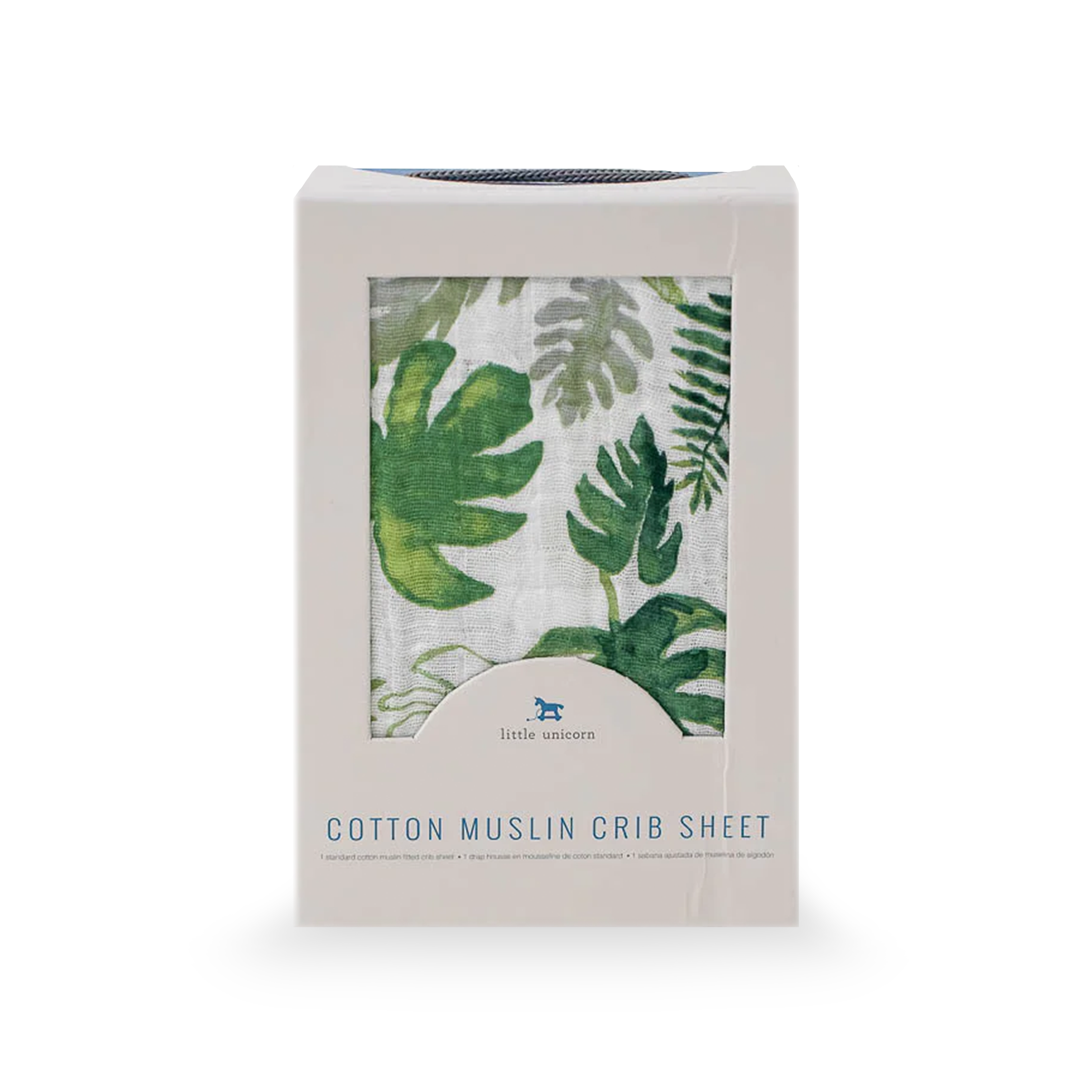 Cotton Muslin Crib Sheet - Tropical Leaf