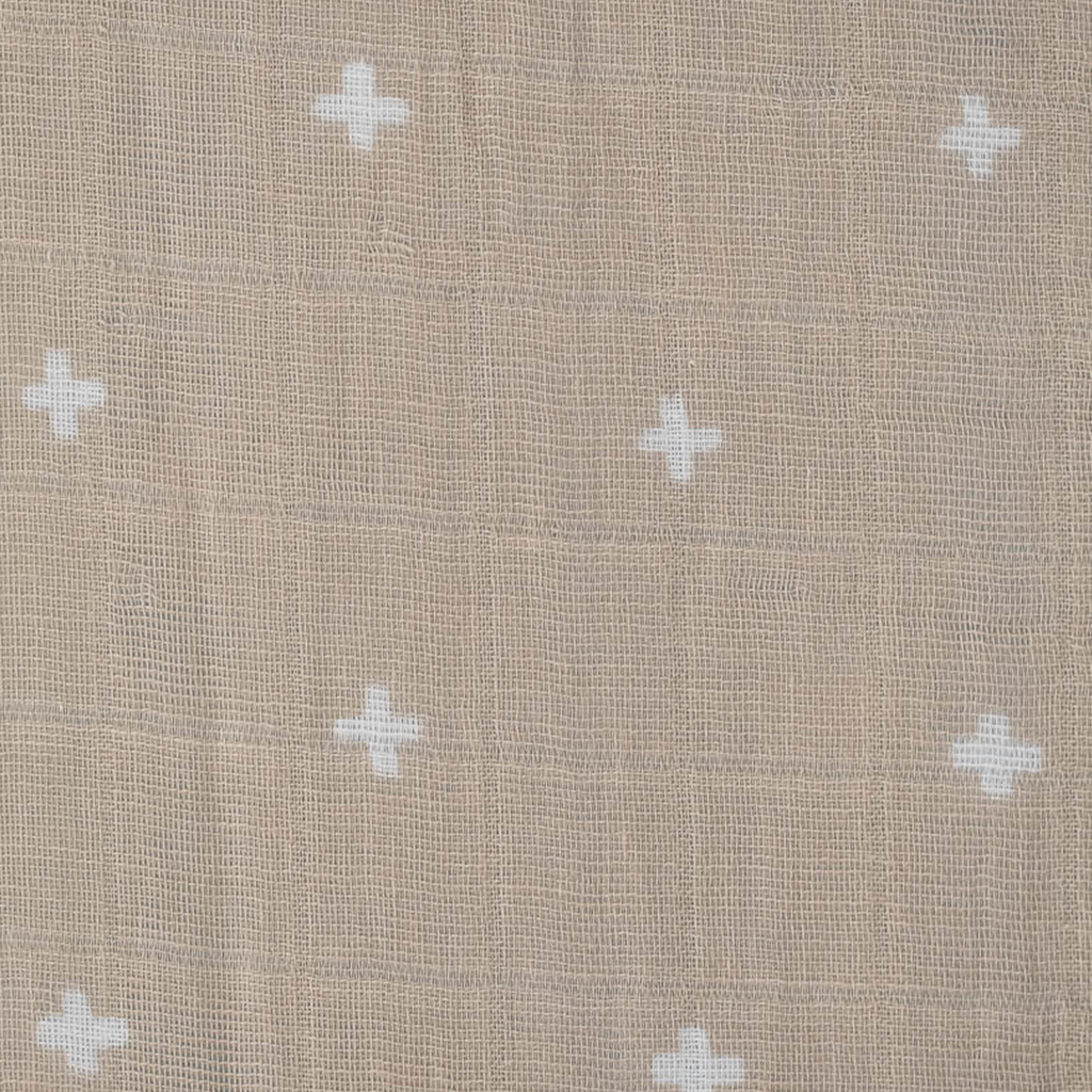 Cotton Muslin Crib Sheet Taupe Cross Little Unicorn USA