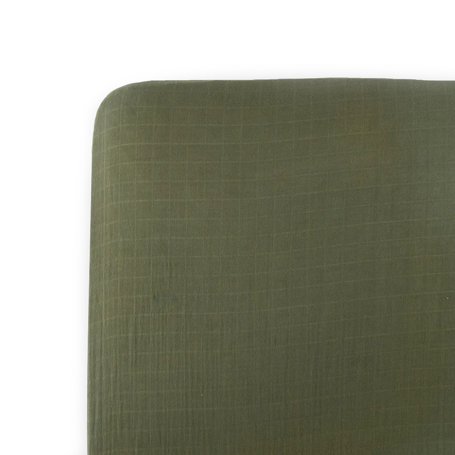 Cotton Muslin Crib Sheet Fern Little Unicorn USA