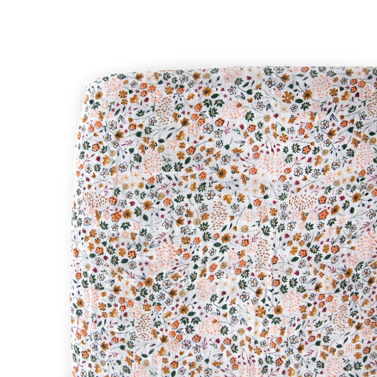 Cotton Muslin Crib Sheet Pressed Petals Little Unicorn USA