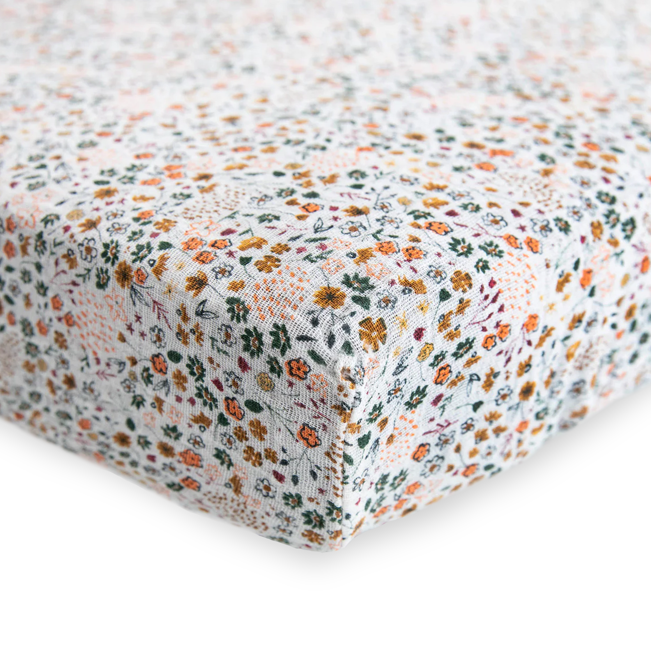 Cotton Muslin Crib Sheet - Pressed Petals