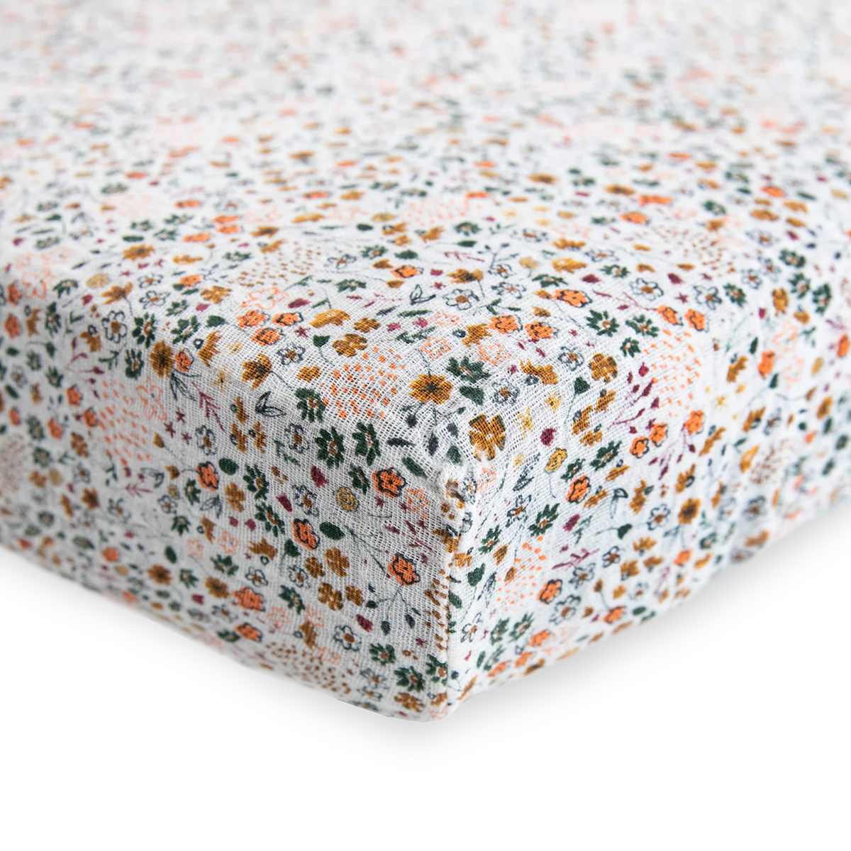 Cotton Muslin Crib Sheet Pressed Petals Little Unicorn USA