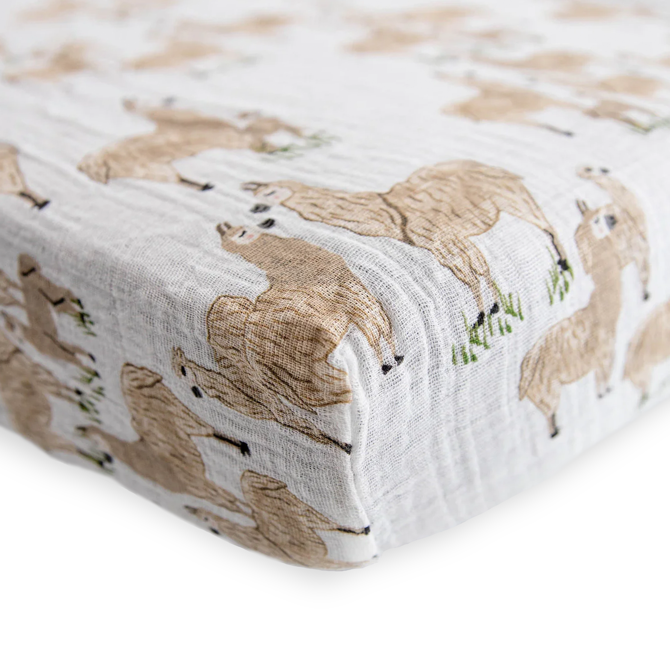 Cotton Muslin Crib Sheet - Llama Llama