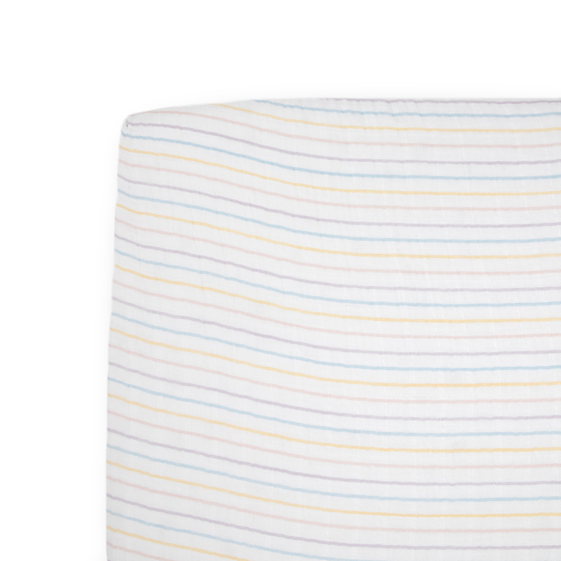 Cotton Muslin Crib Sheet - Unicorn Stripe