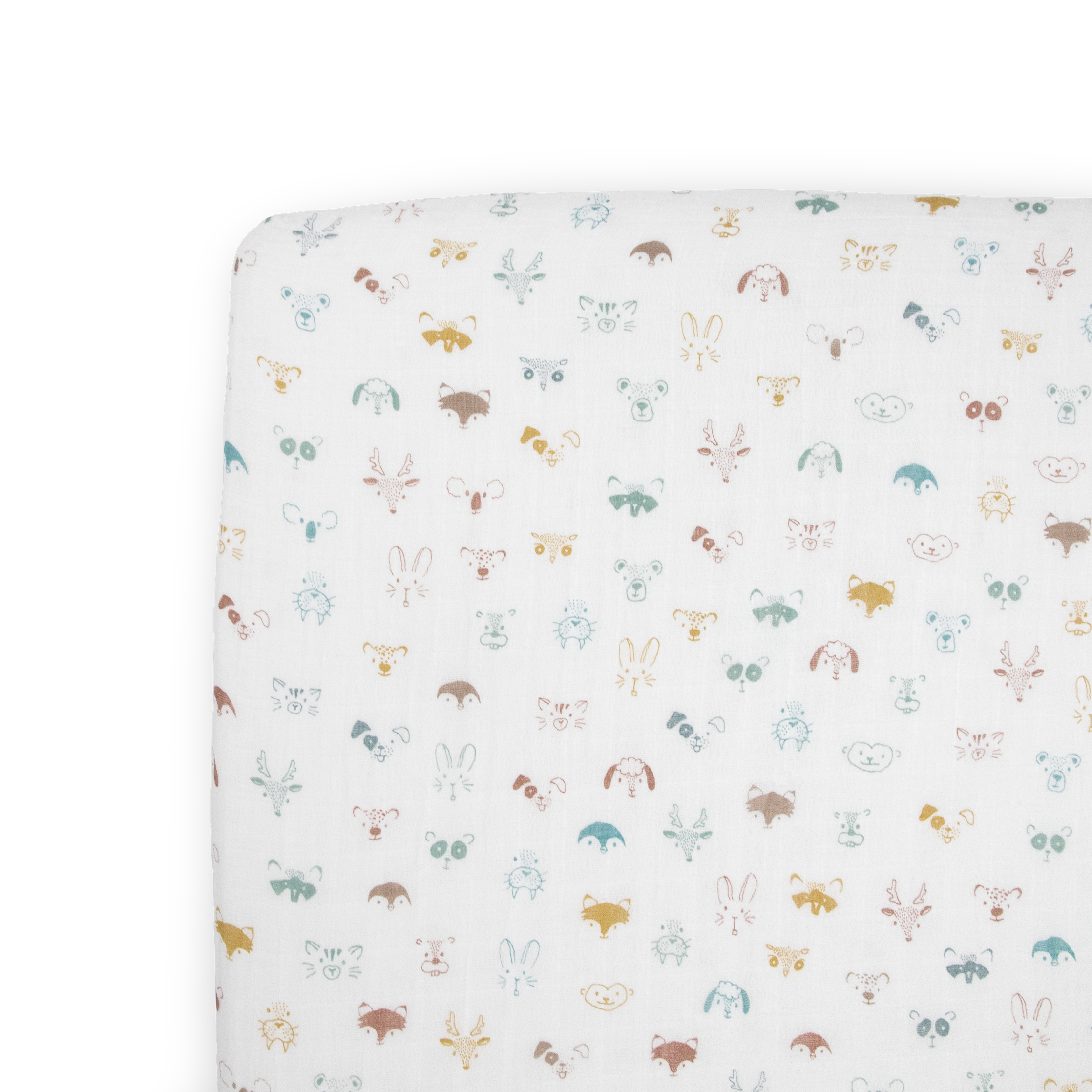 Cotton Muslin Crib Sheet - Animal Crowd