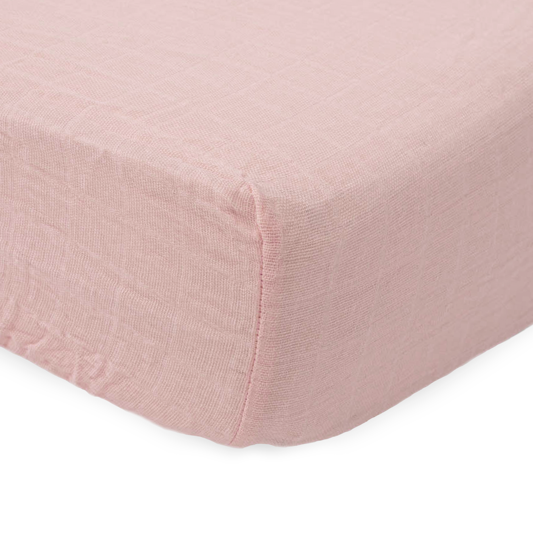 Cotton Muslin Crib Sheet - Light Pink